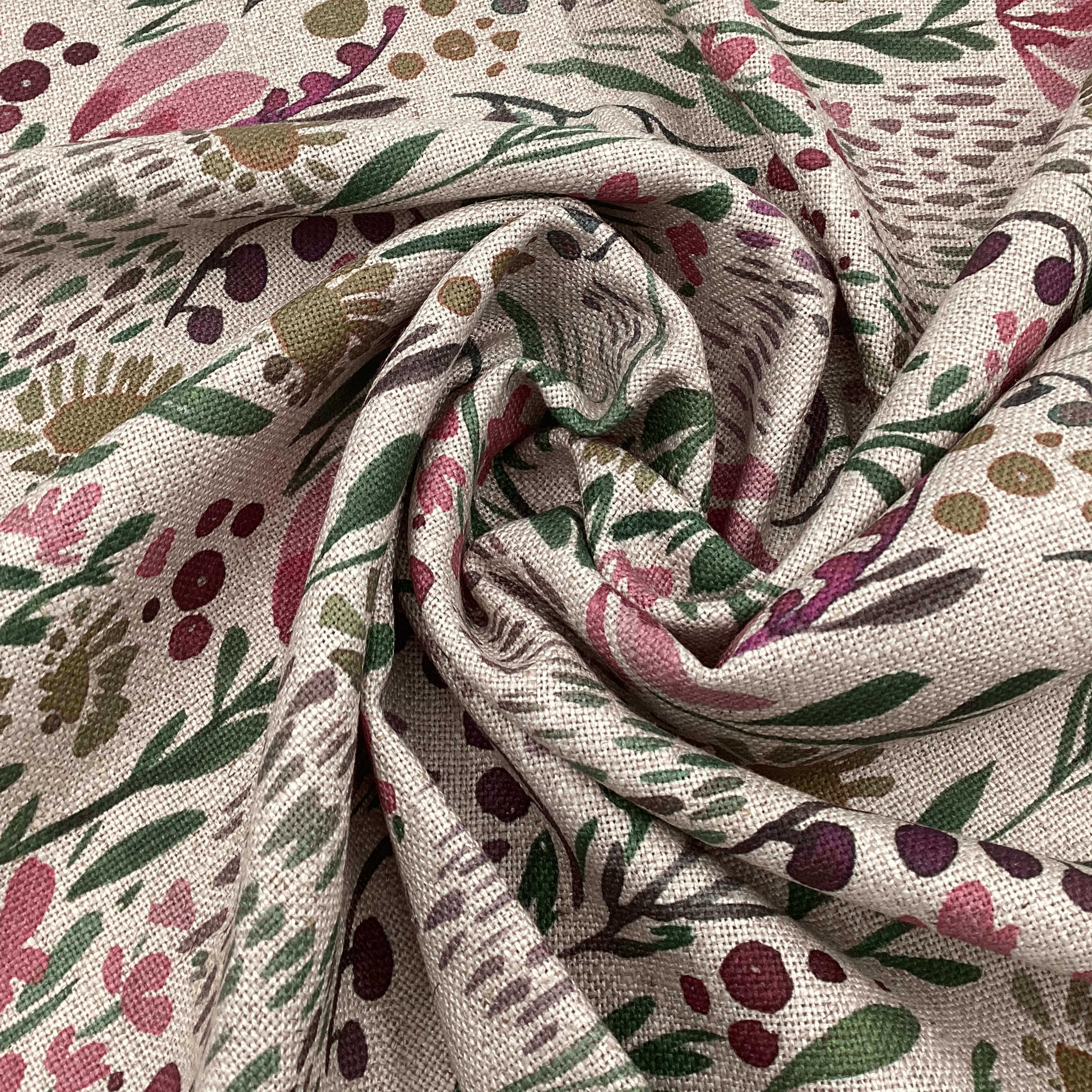 Printed linen viscose fabric per meter LENY 124-5