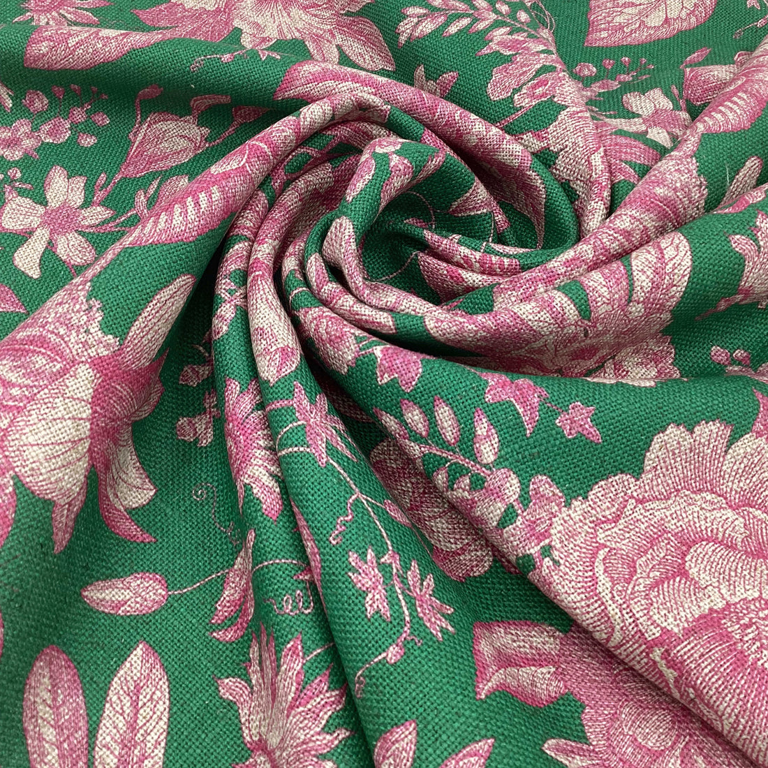 Printed linen viscose fabric per meter LILIA 124 1 DARK