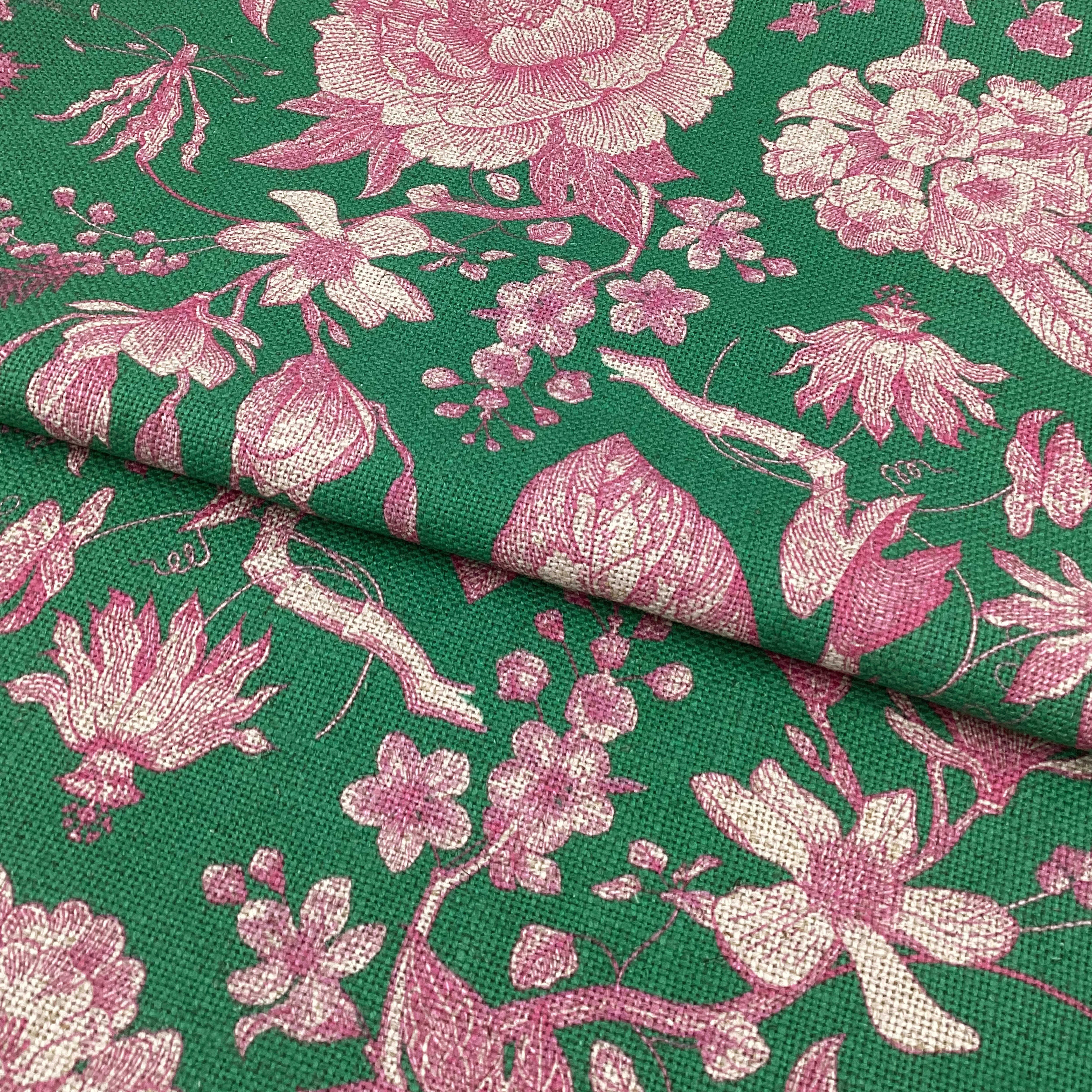 Printed linen viscose fabric per meter LILIA 124 1 DARK