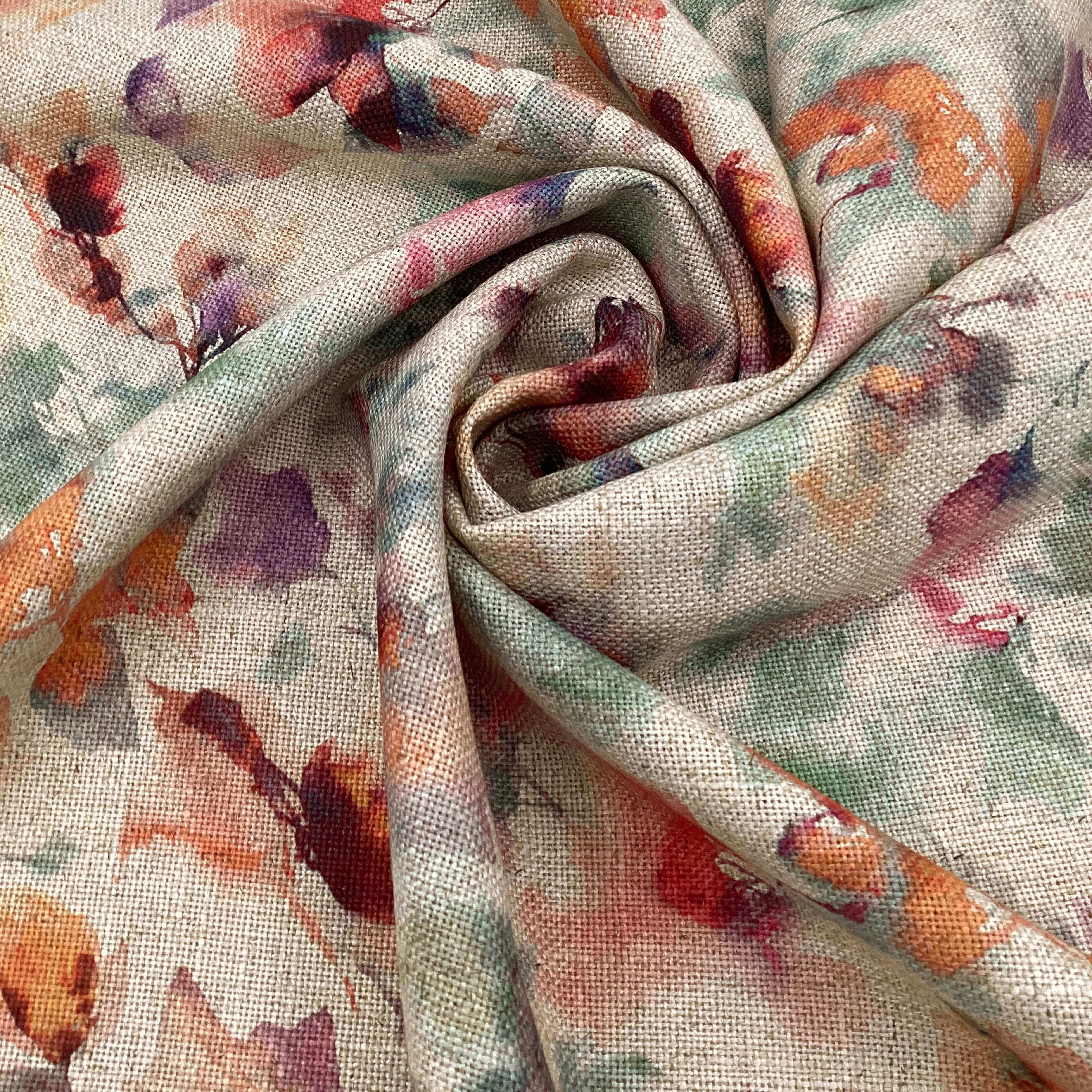 Printed linen viscose fabric per meter NALIN 124 5