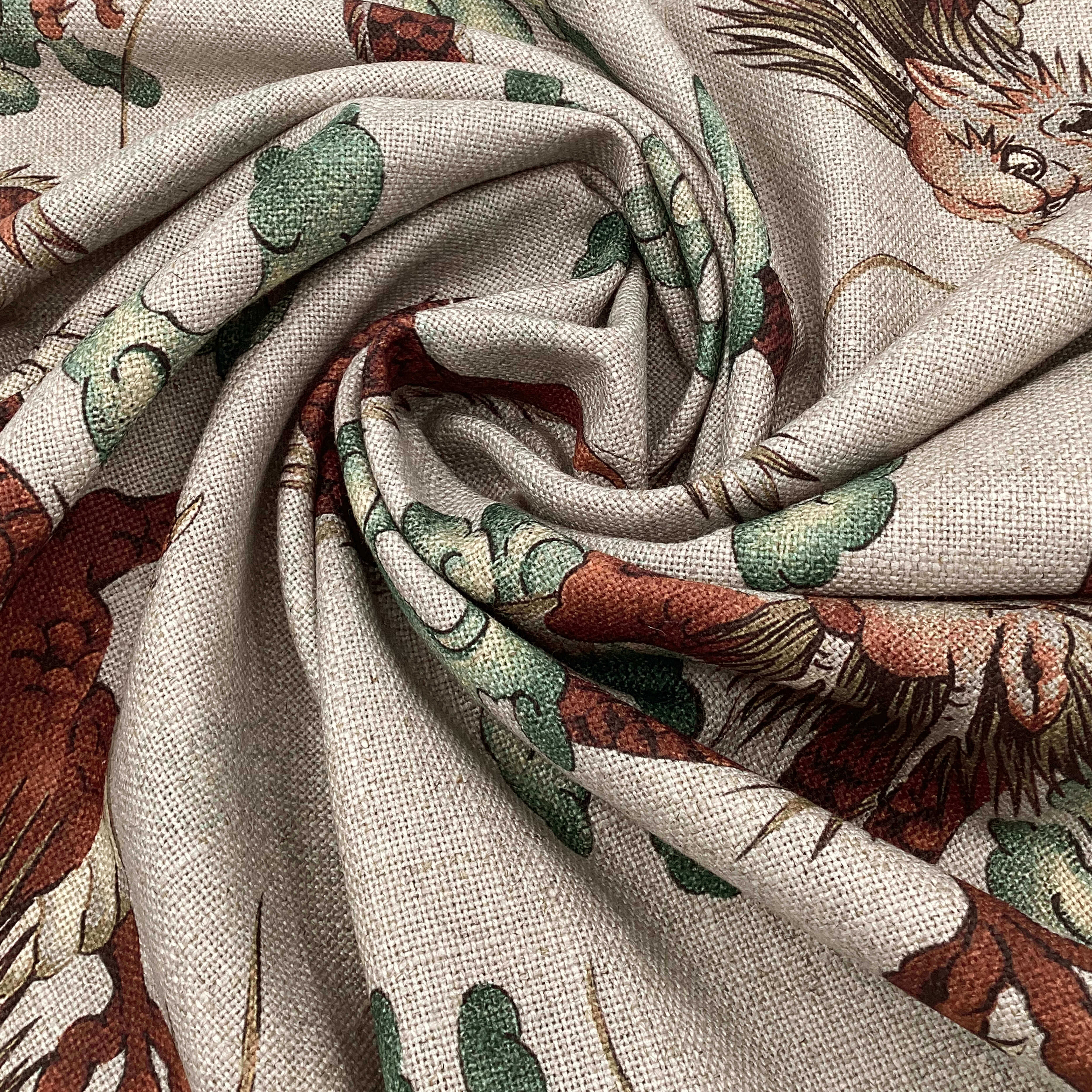Printed linen viscose fabric per meter SAIKO 2