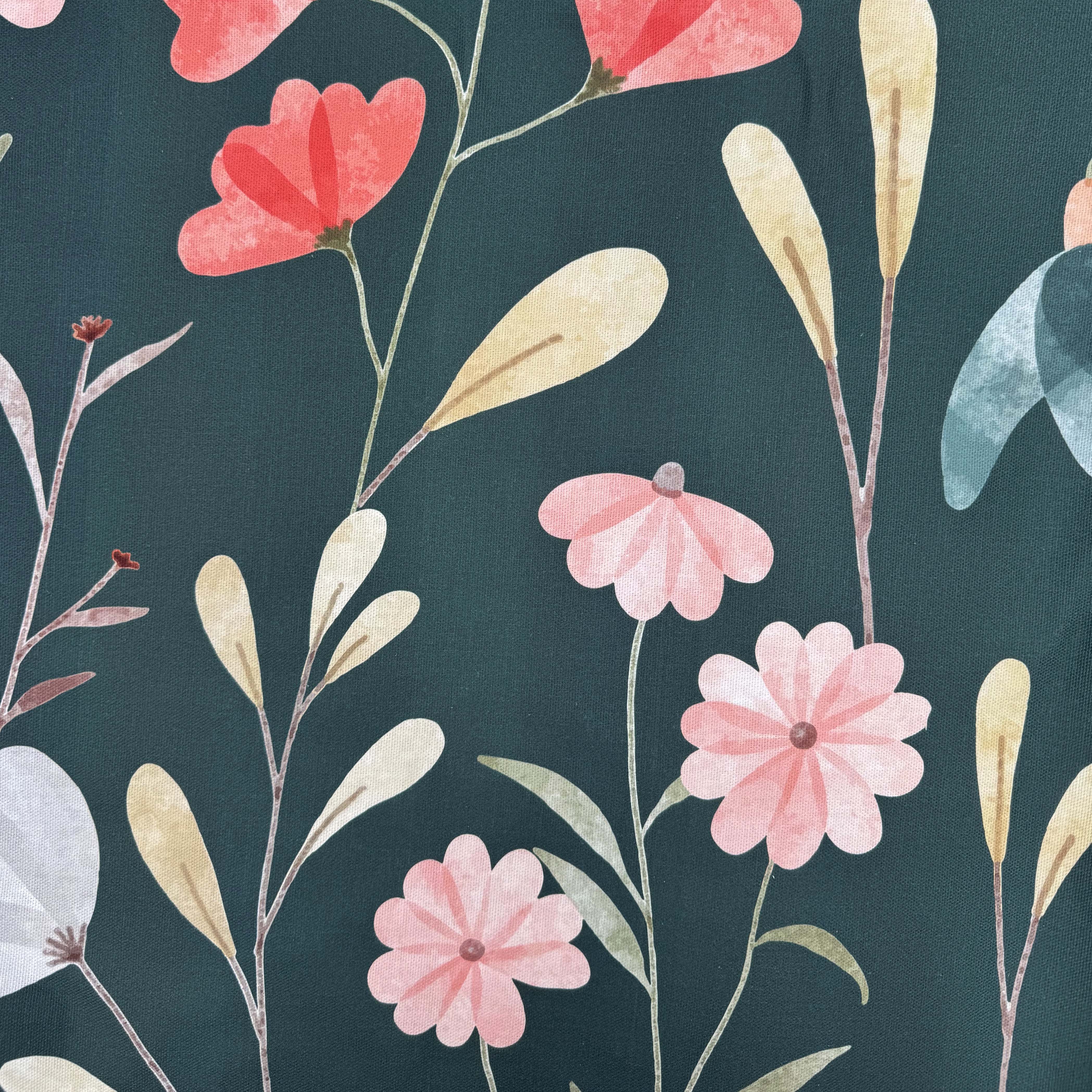 Half panama fabric printed per meter 100% cotton NELE 2 DARK