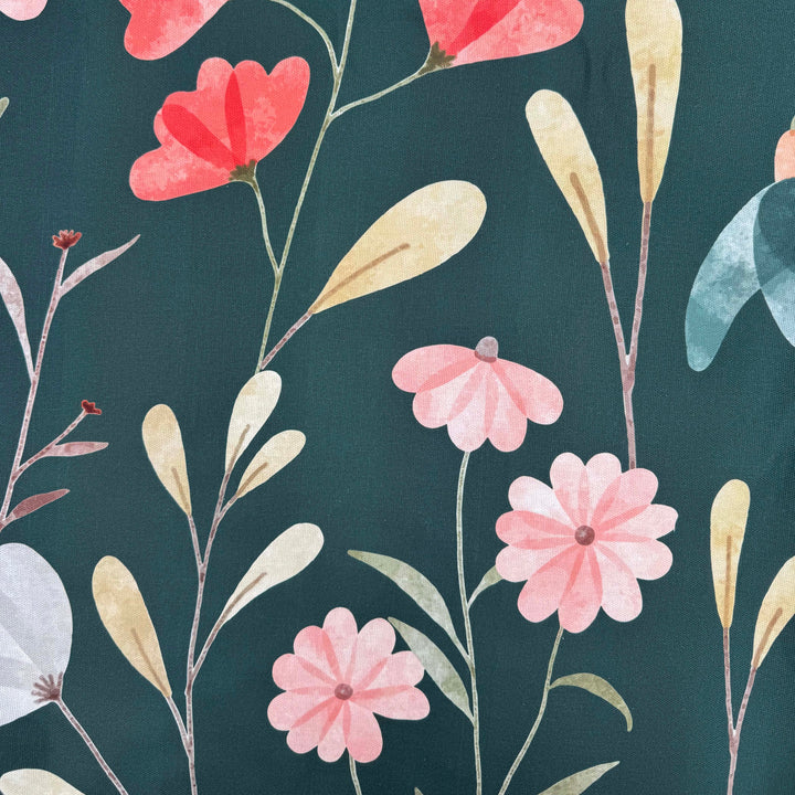 Half panama fabric printed per meter 100% cotton NELE 2 DARK