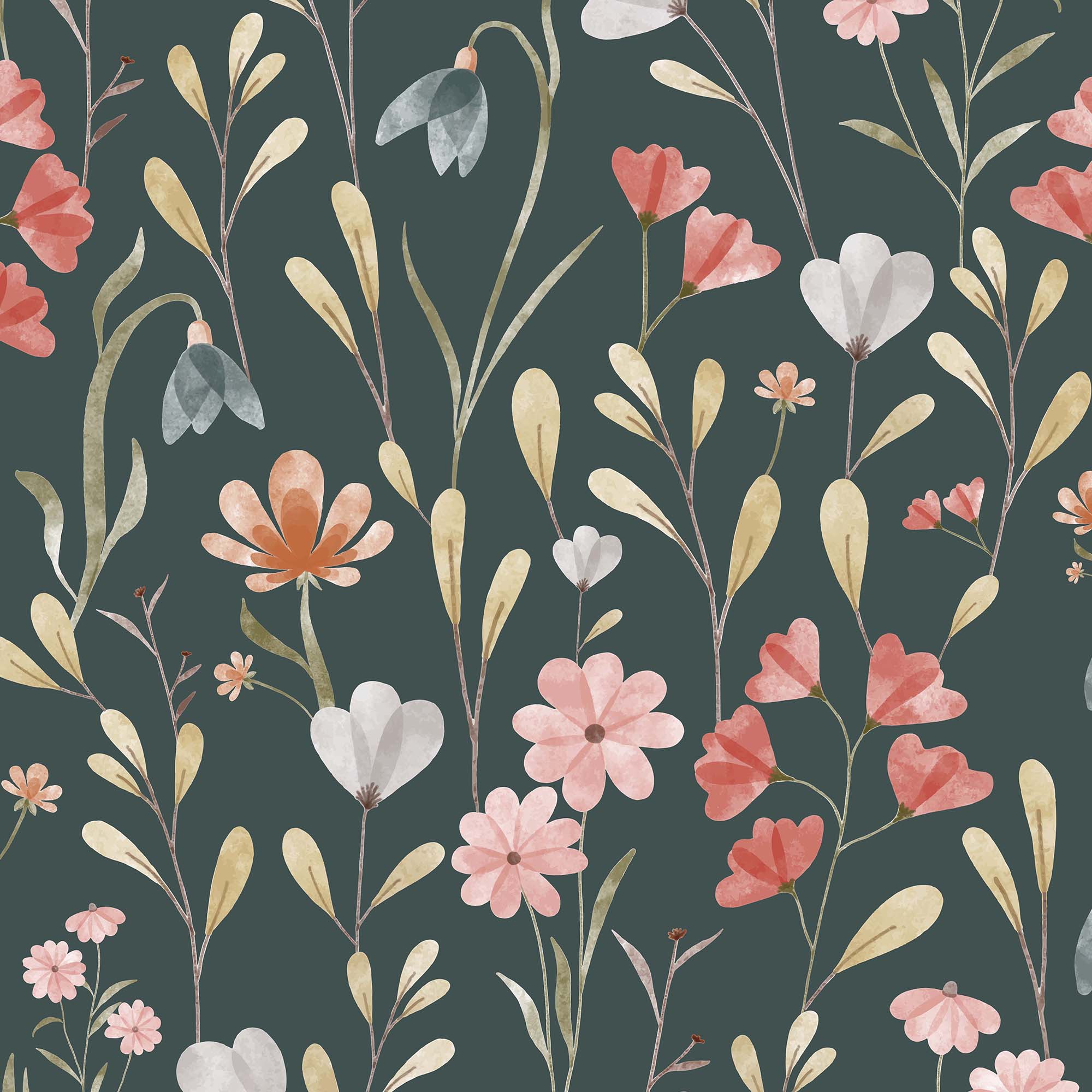 Half panama fabric printed per meter 100% cotton NELE 2 DARK