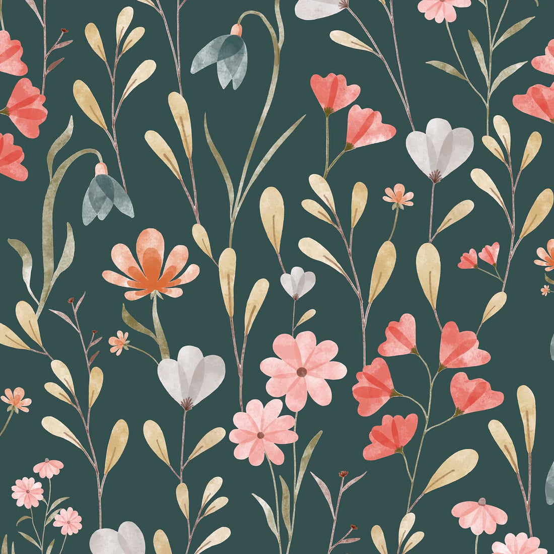 Half panama fabric printed per meter 100% cotton NELE 2 DARK