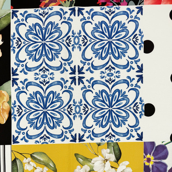 Tela half panamá estampada por metro 100% algodón PATCHPAL 1 DARK