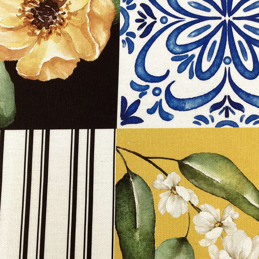 Half panama fabric printed per meter 100% cotton PATCHPAL 1 DARK
