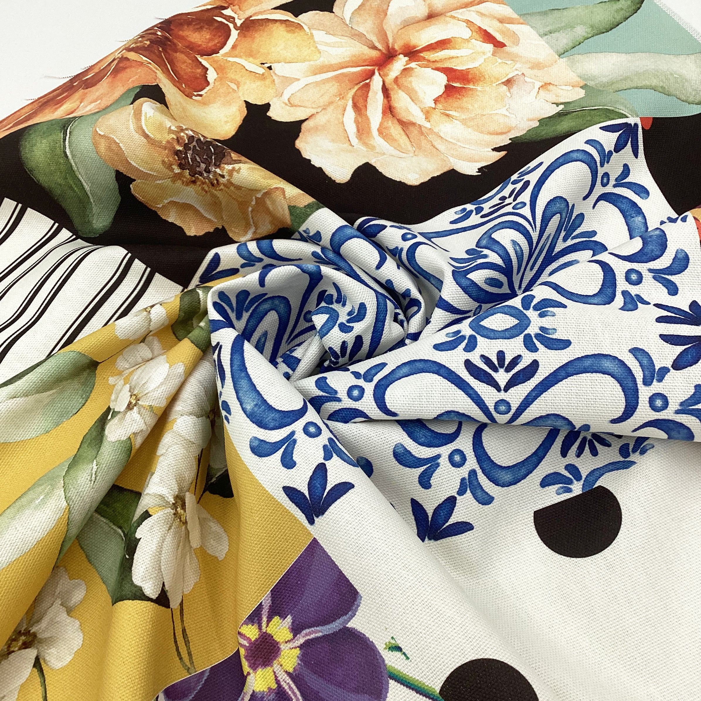 Half panama fabric printed per meter 100% cotton PATCHPAL 1 DARK