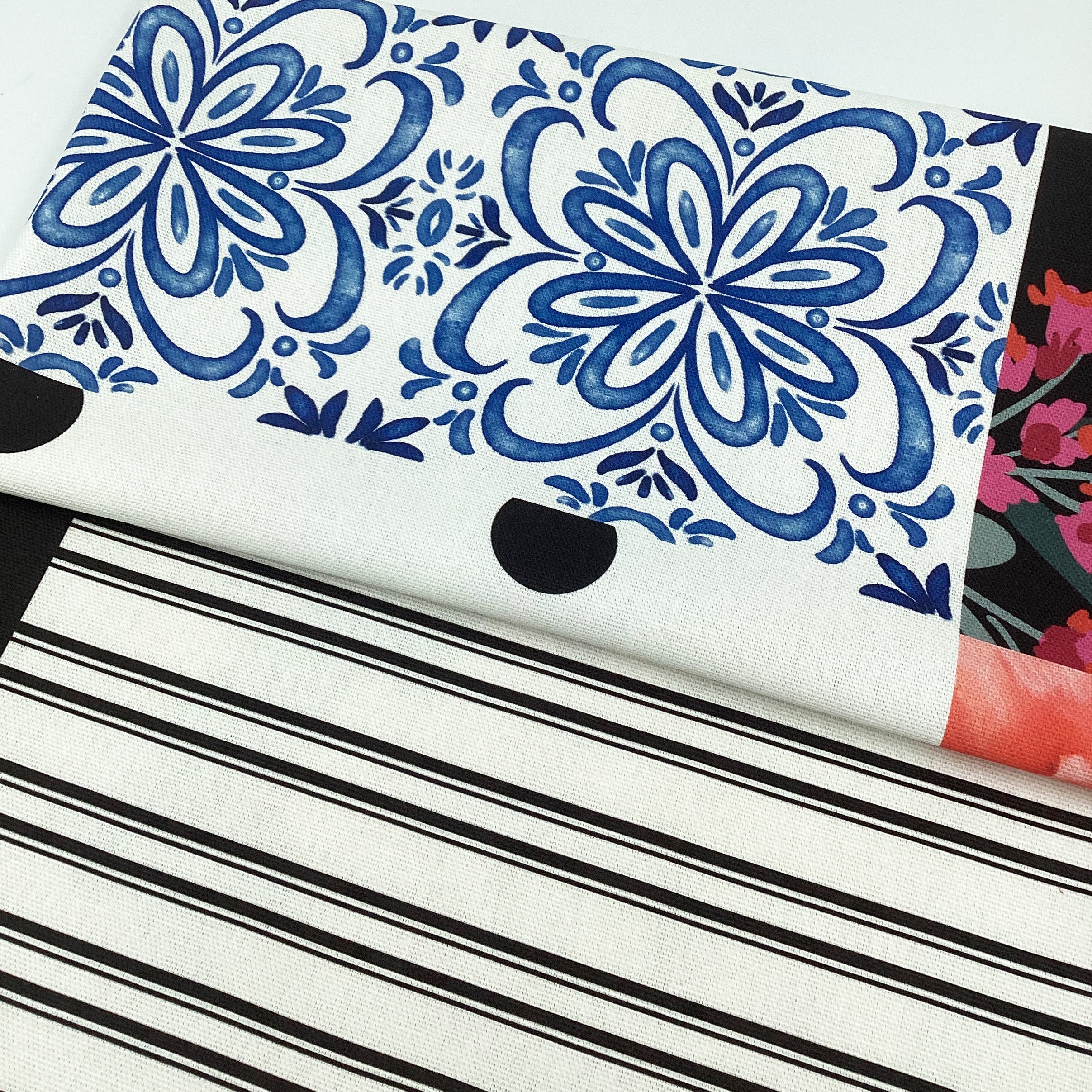 Half panama fabric printed per meter 100% cotton PATCHPAL 1 DARK