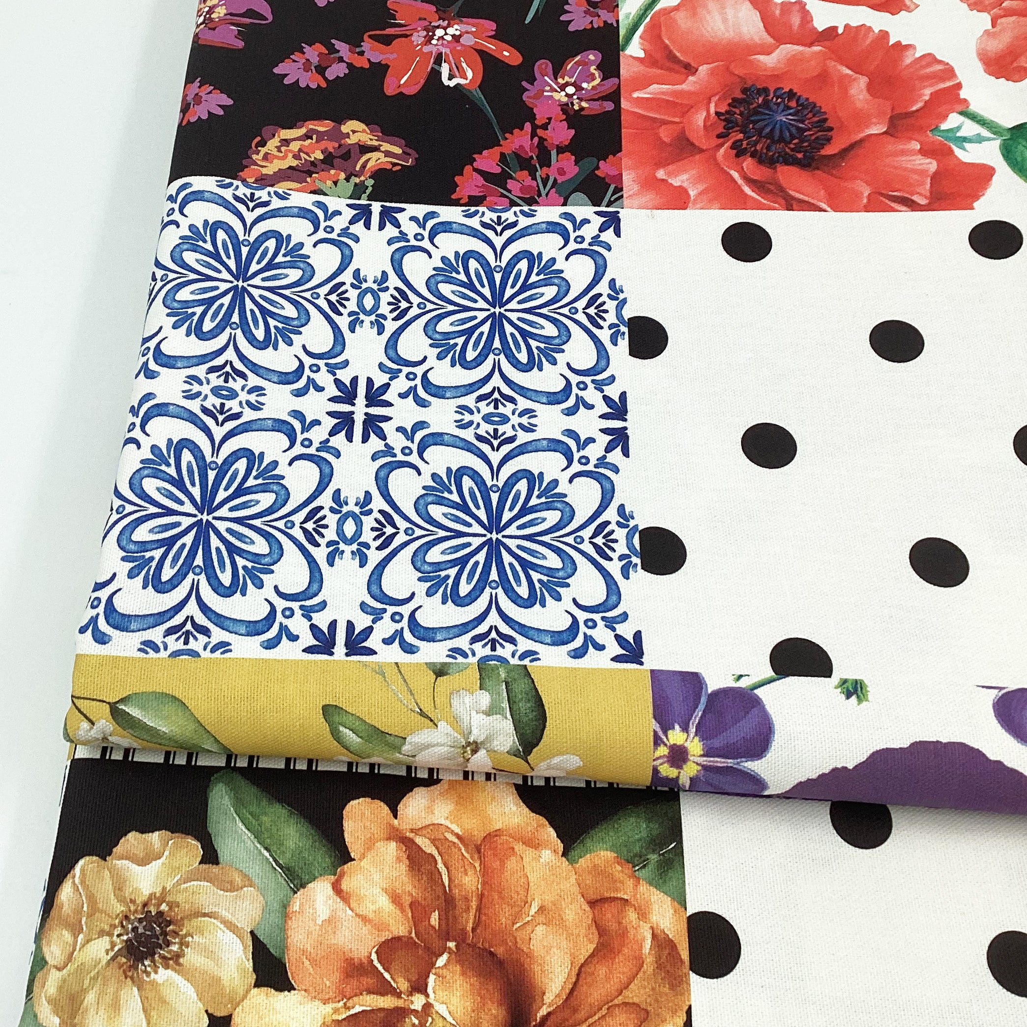 Tela half panamá estampada por metro 100% algodón PATCHPAL 2 DARK