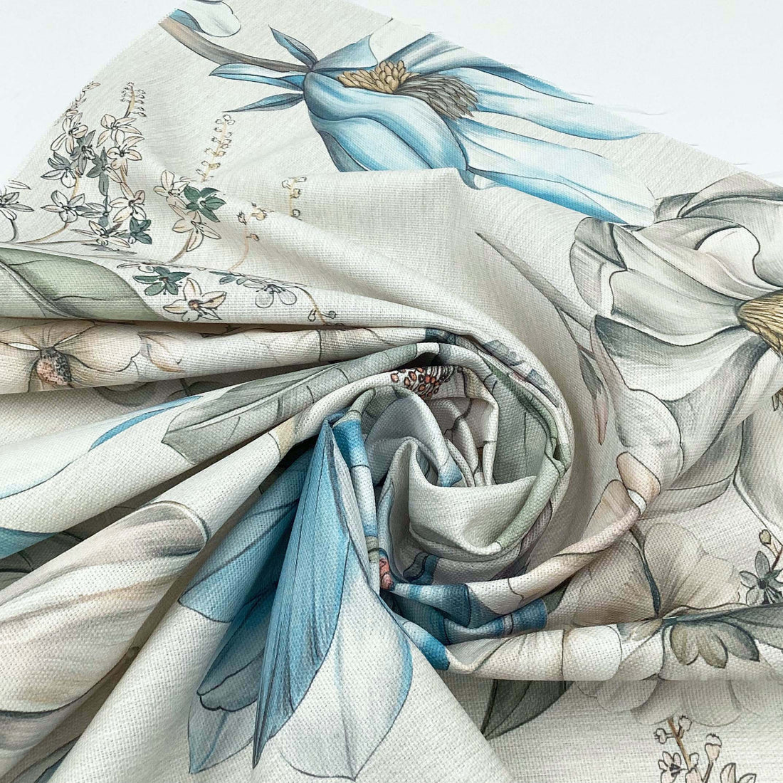 Half panama fabric printed per meter 100% cotton PEPI BLUE 1