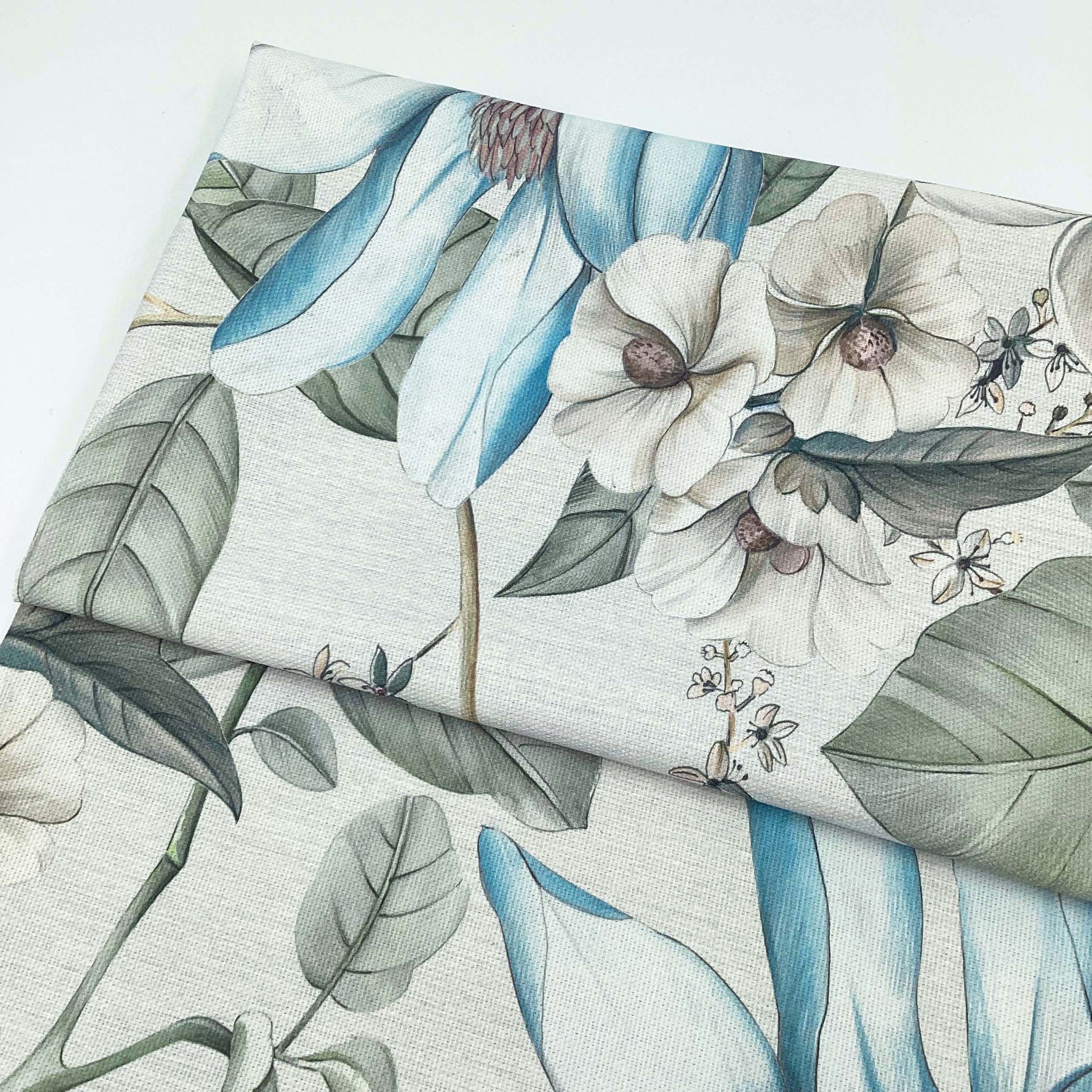 Half panama fabric printed per meter 100% cotton PEPI BLUE 1