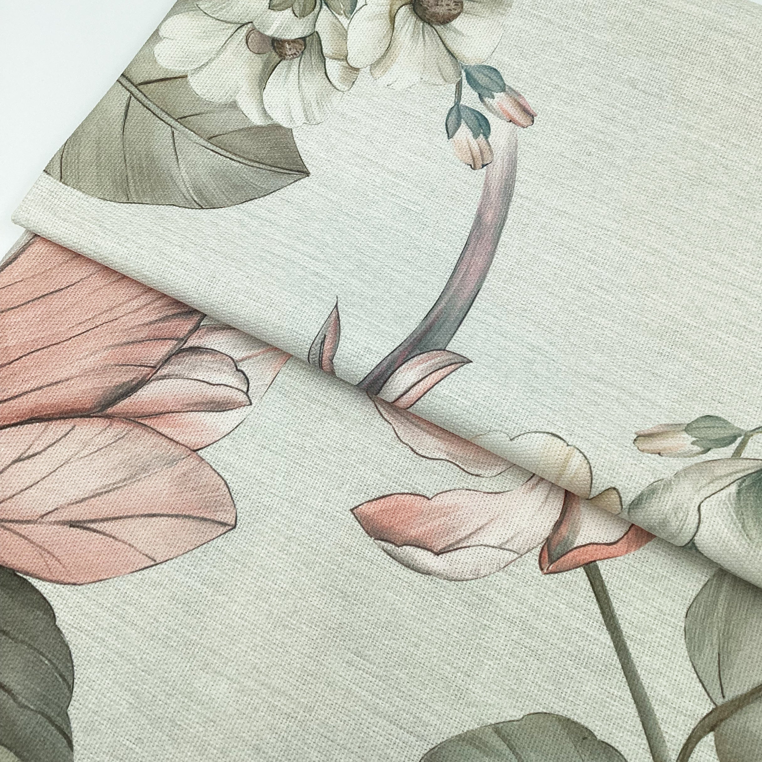 Half panama fabric printed per meter 100% cotton PEPI ROSA 1