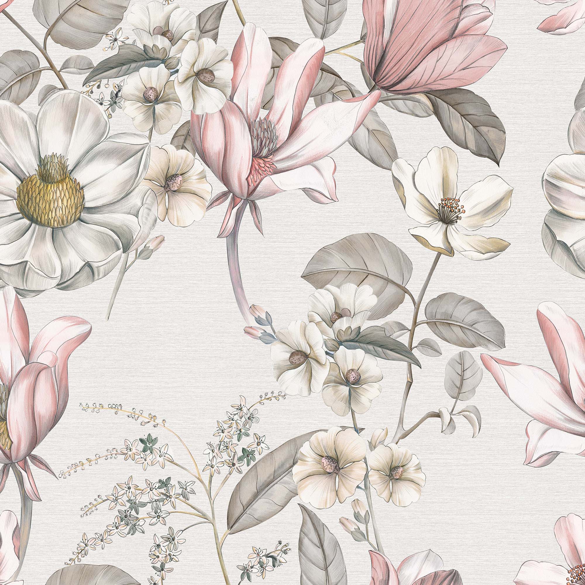 Half panama fabric printed per meter 100% cotton PEPI ROSA 1
