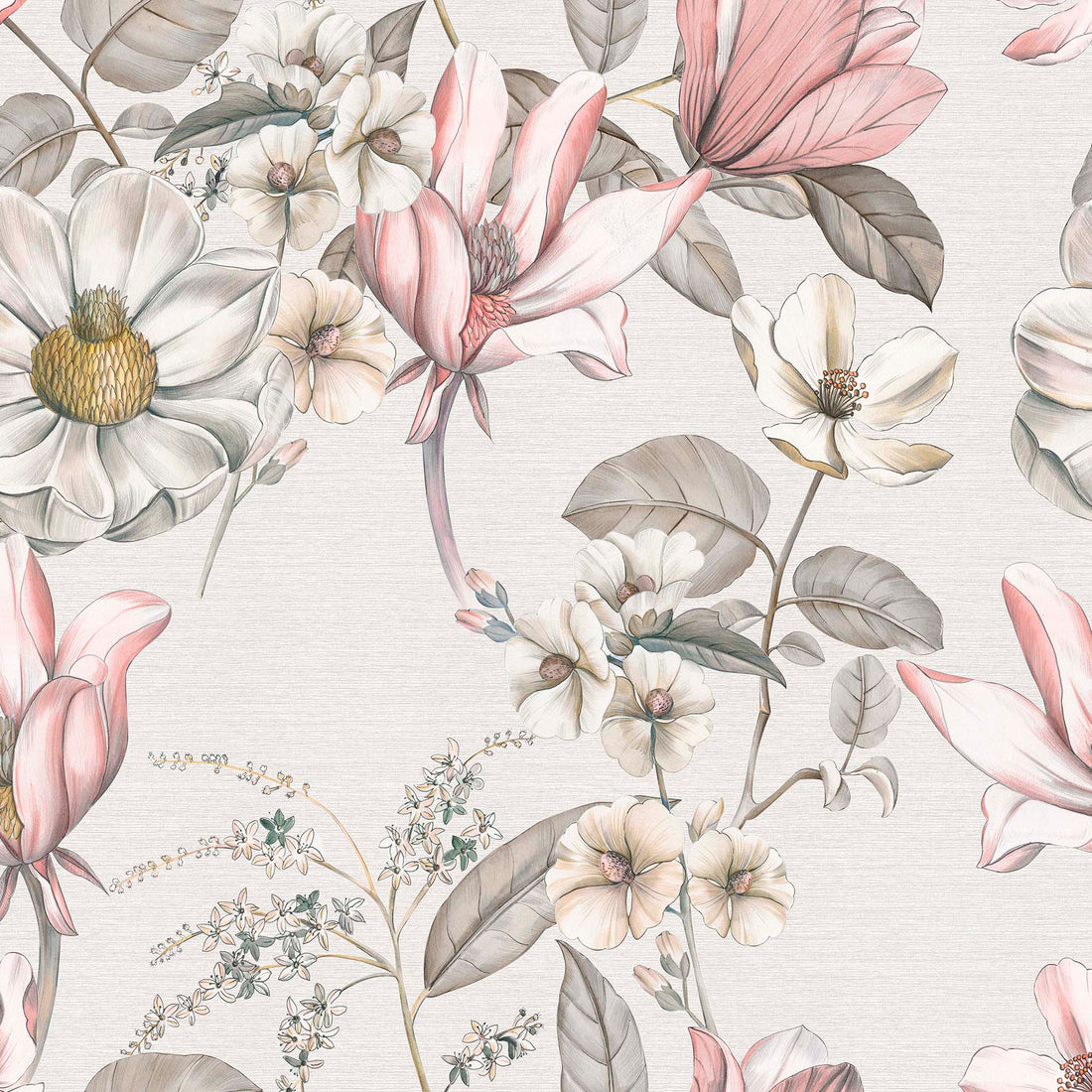 Half panama fabric printed per meter 100% cotton PEPI ROSA 1