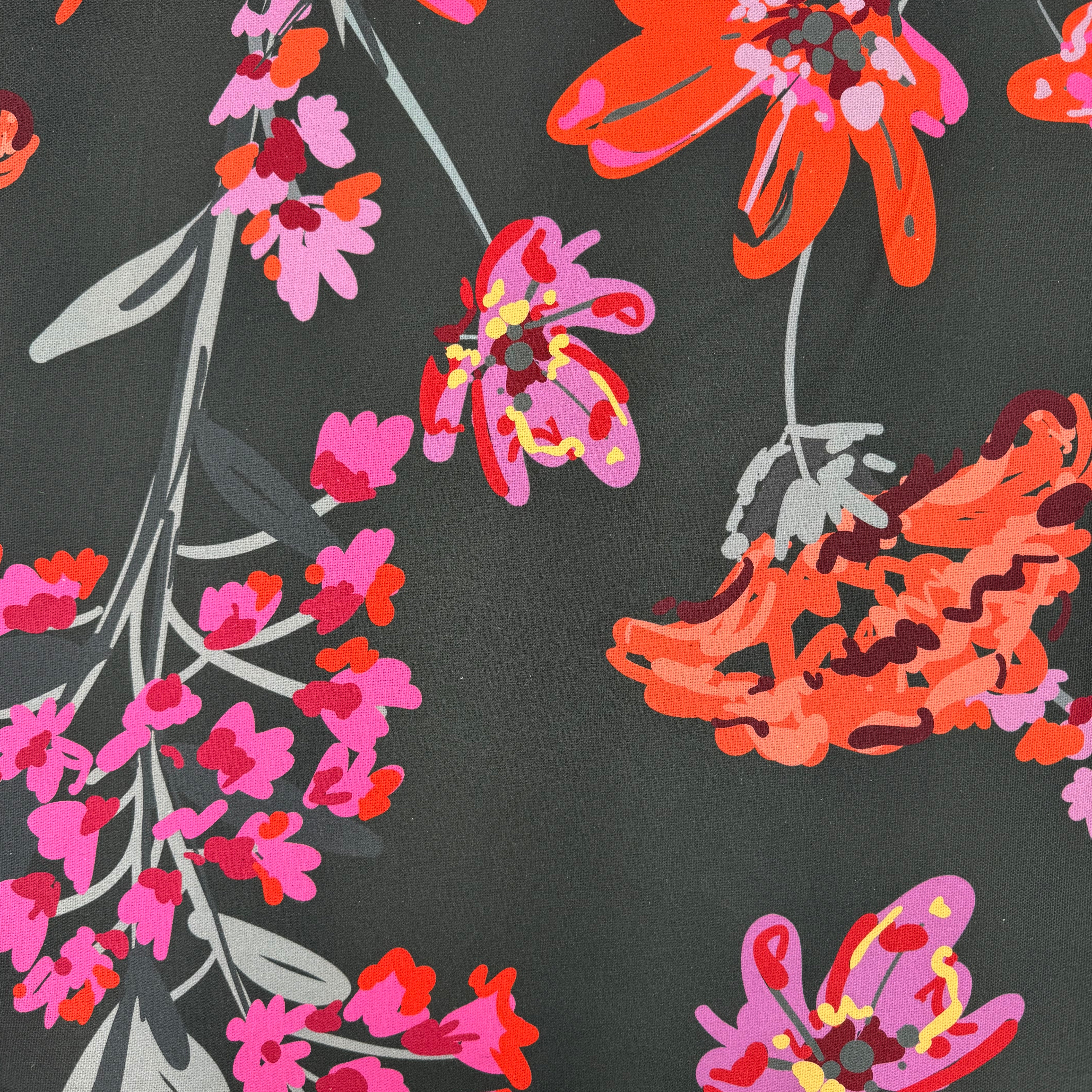 Half panama fabric printed per meter 100% cotton PILU 2 DARK