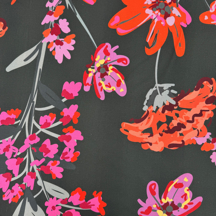 Half panama fabric printed per meter 100% cotton PILU 2 DARK