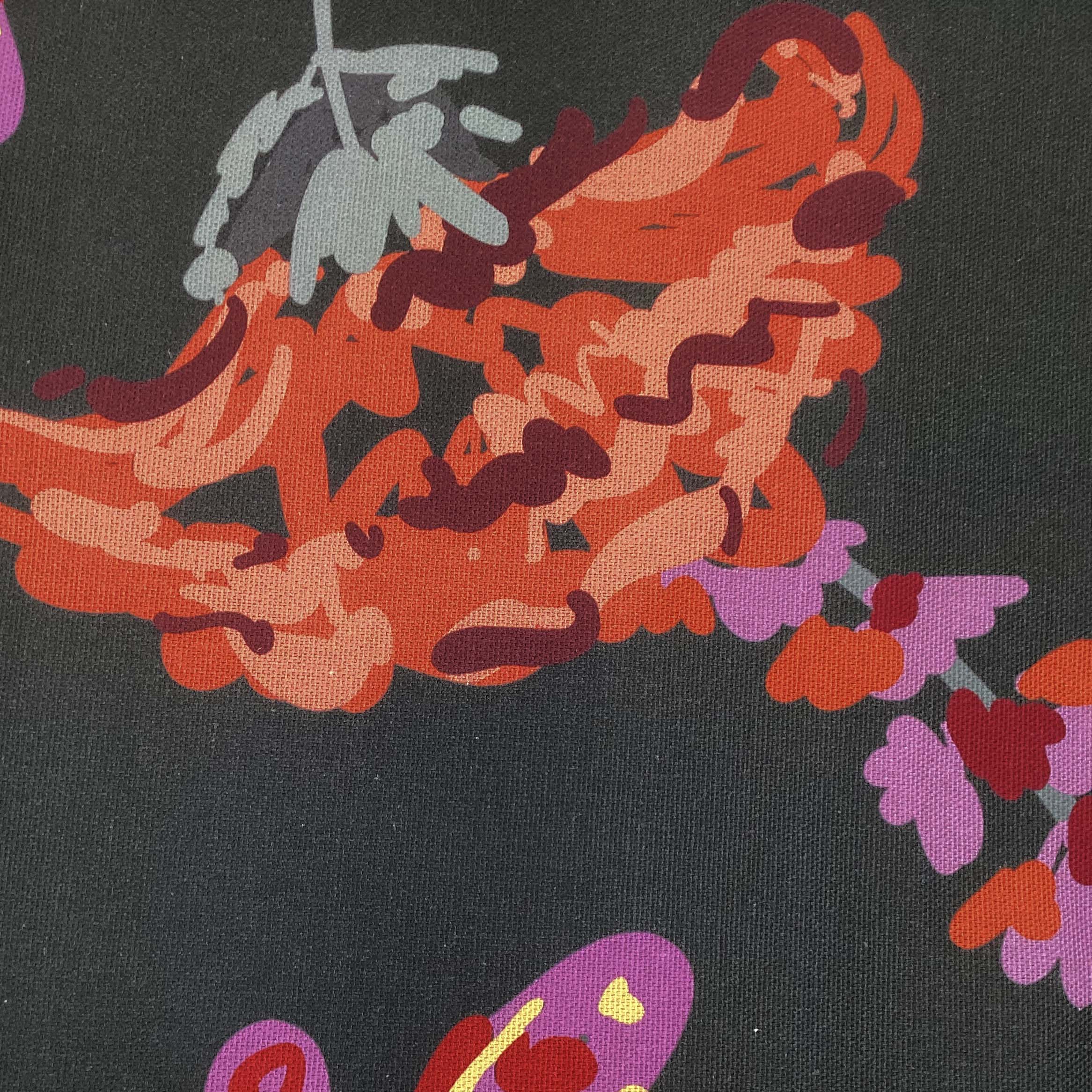 Half panama fabric printed per meter 100% cotton PILU 2 DARK