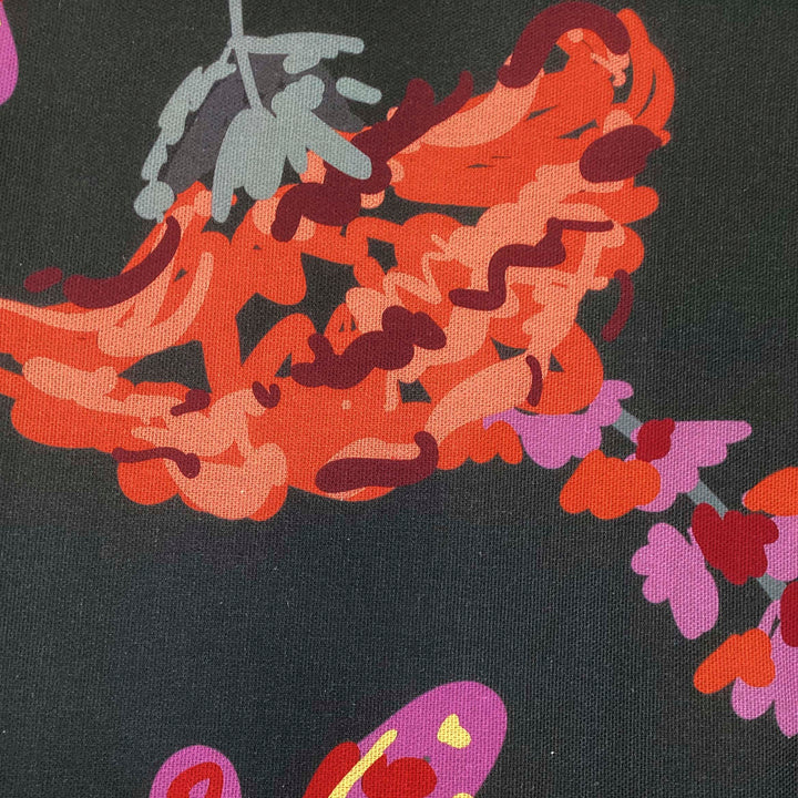 Half panama fabric printed per meter 100% cotton PILU 2 DARK