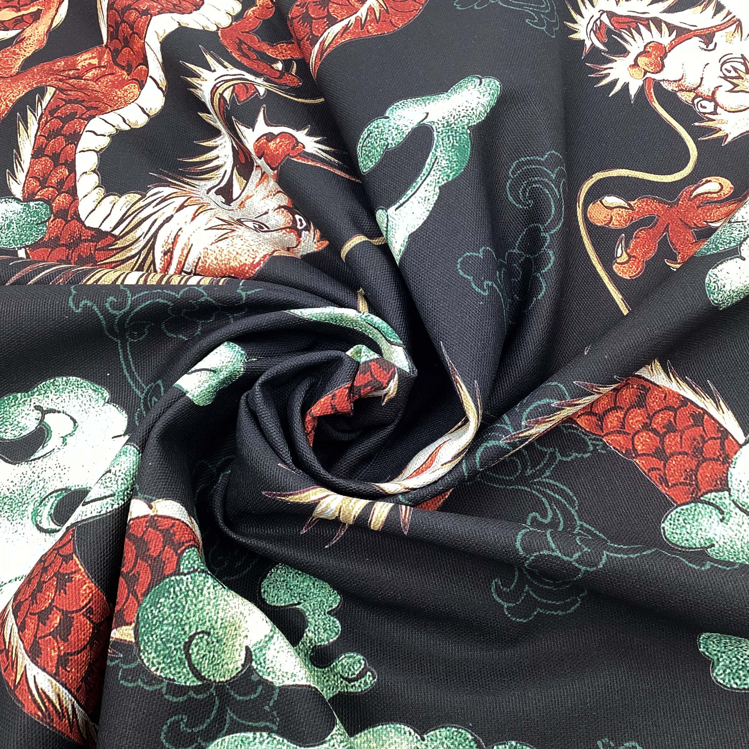 Half panama fabric printed per meter 100% cotton SAIKO 1 DARK