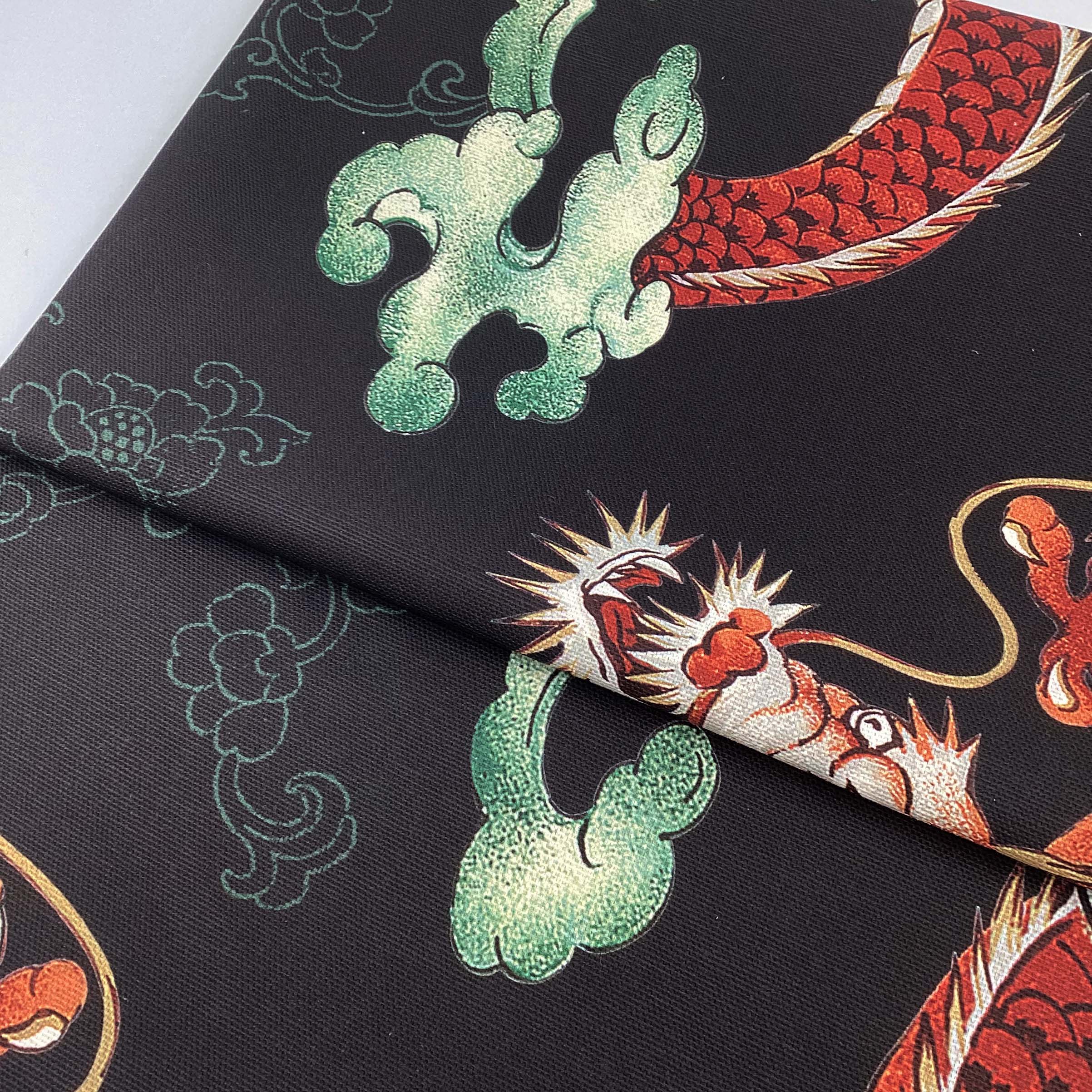 Half panama fabric printed per meter 100% cotton SAIKO 1 DARK
