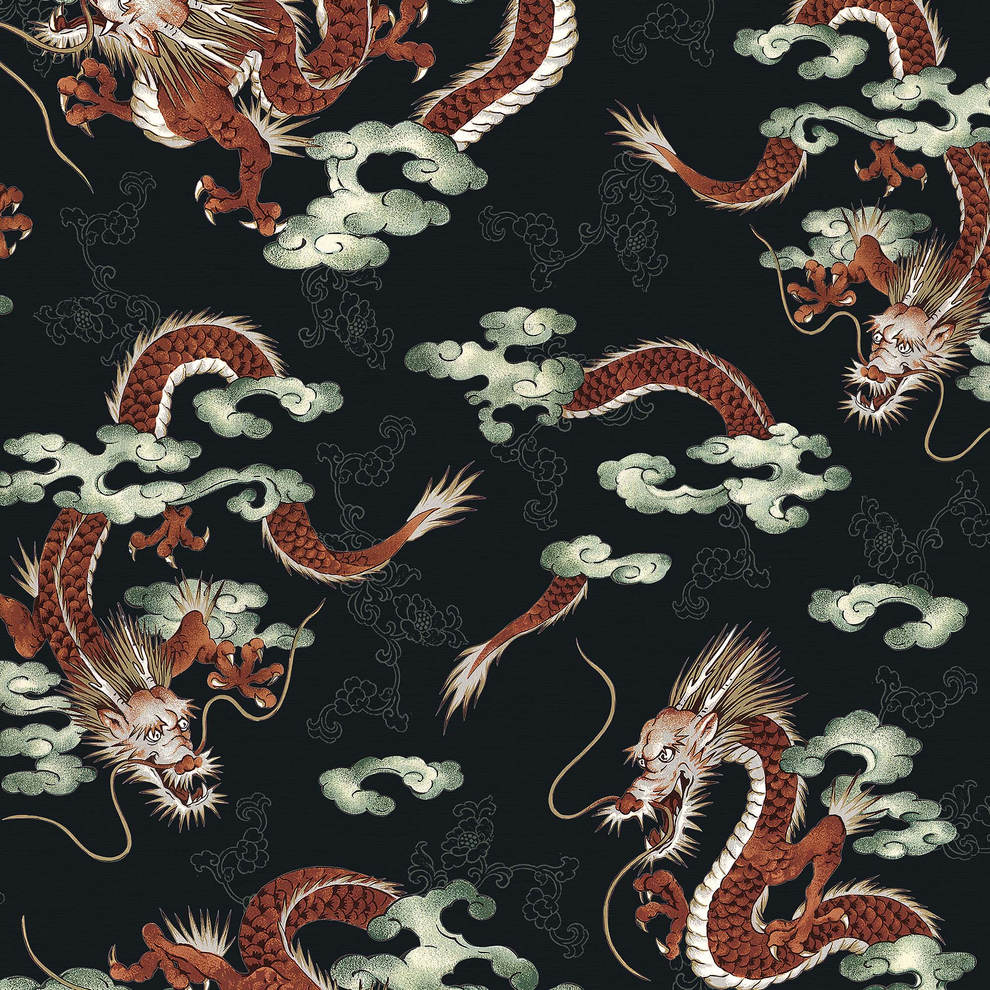 Half panama fabric printed per meter 100% cotton SAIKO 1 DARK