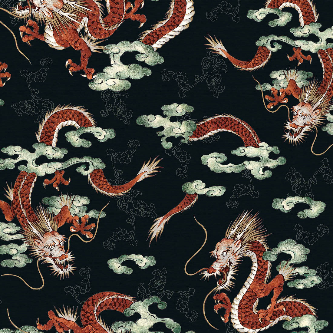Half panama fabric printed per meter 100% cotton SAIKO 1 DARK