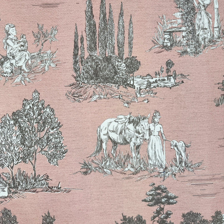 Half panama fabric printed per meter 100% cotton SILKE ROSA 1