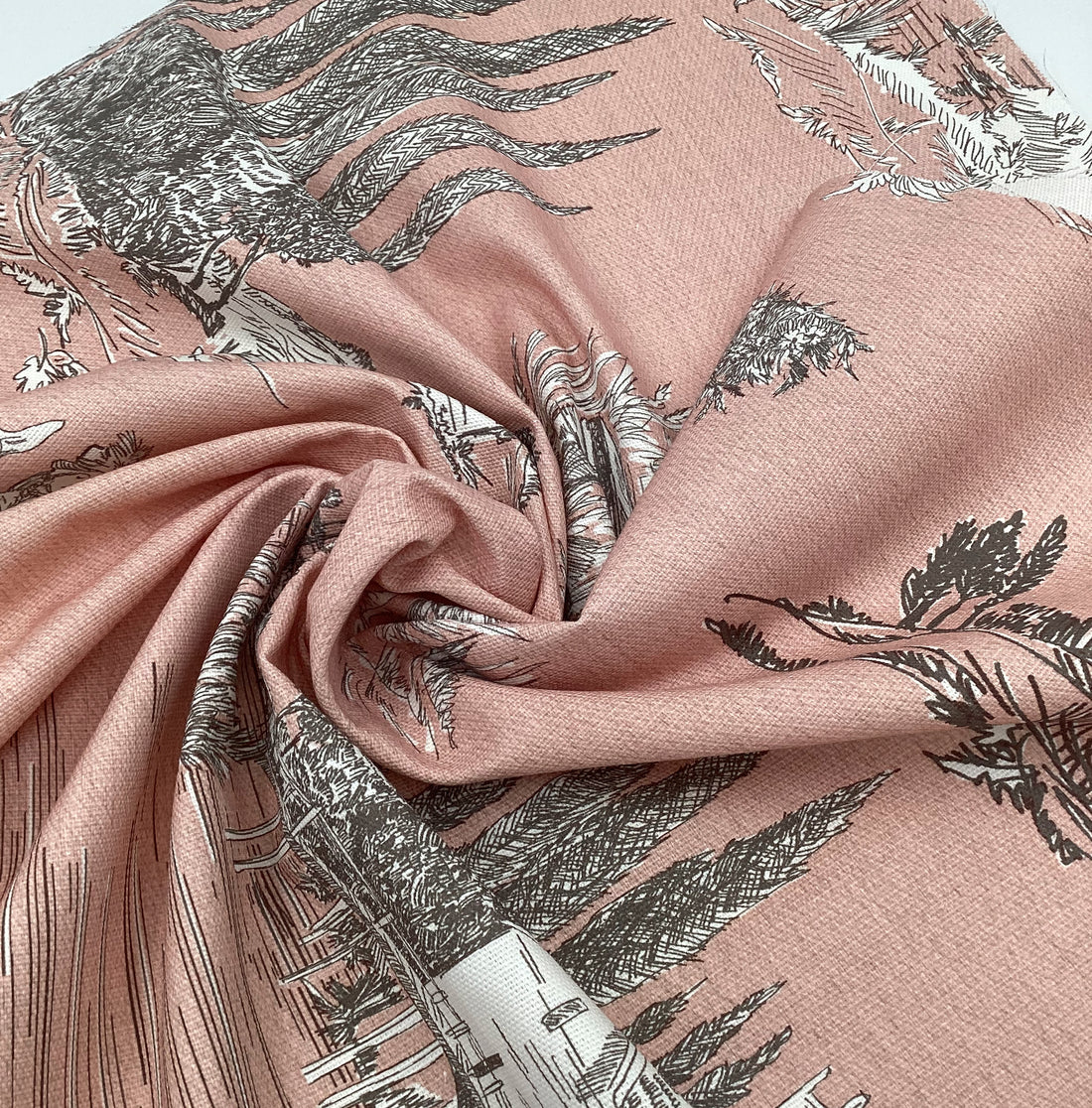 Half panama fabric printed per meter 100% cotton SILKE ROSA 1