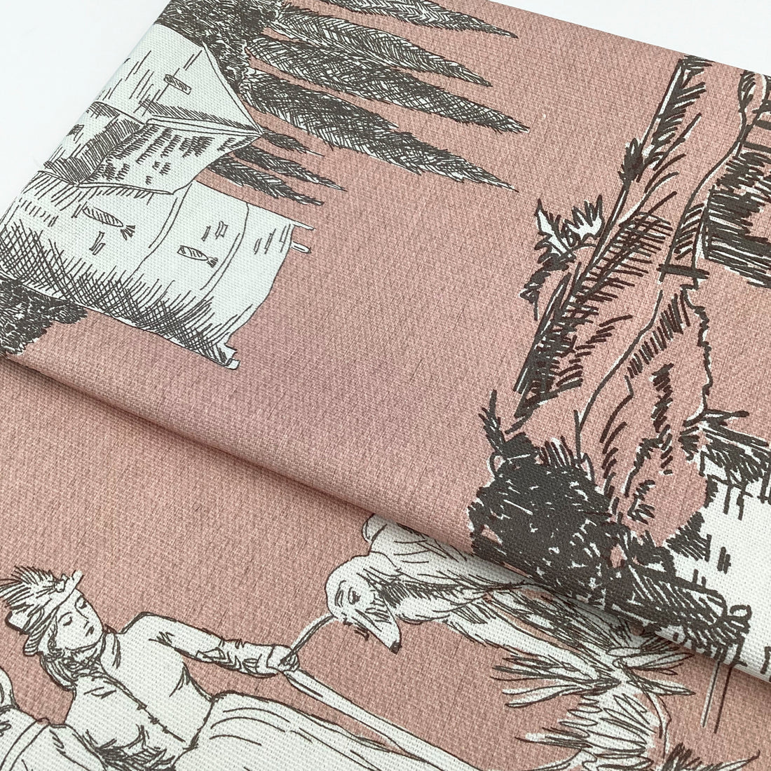 Half panama fabric printed per meter 100% cotton SILKE ROSA 1