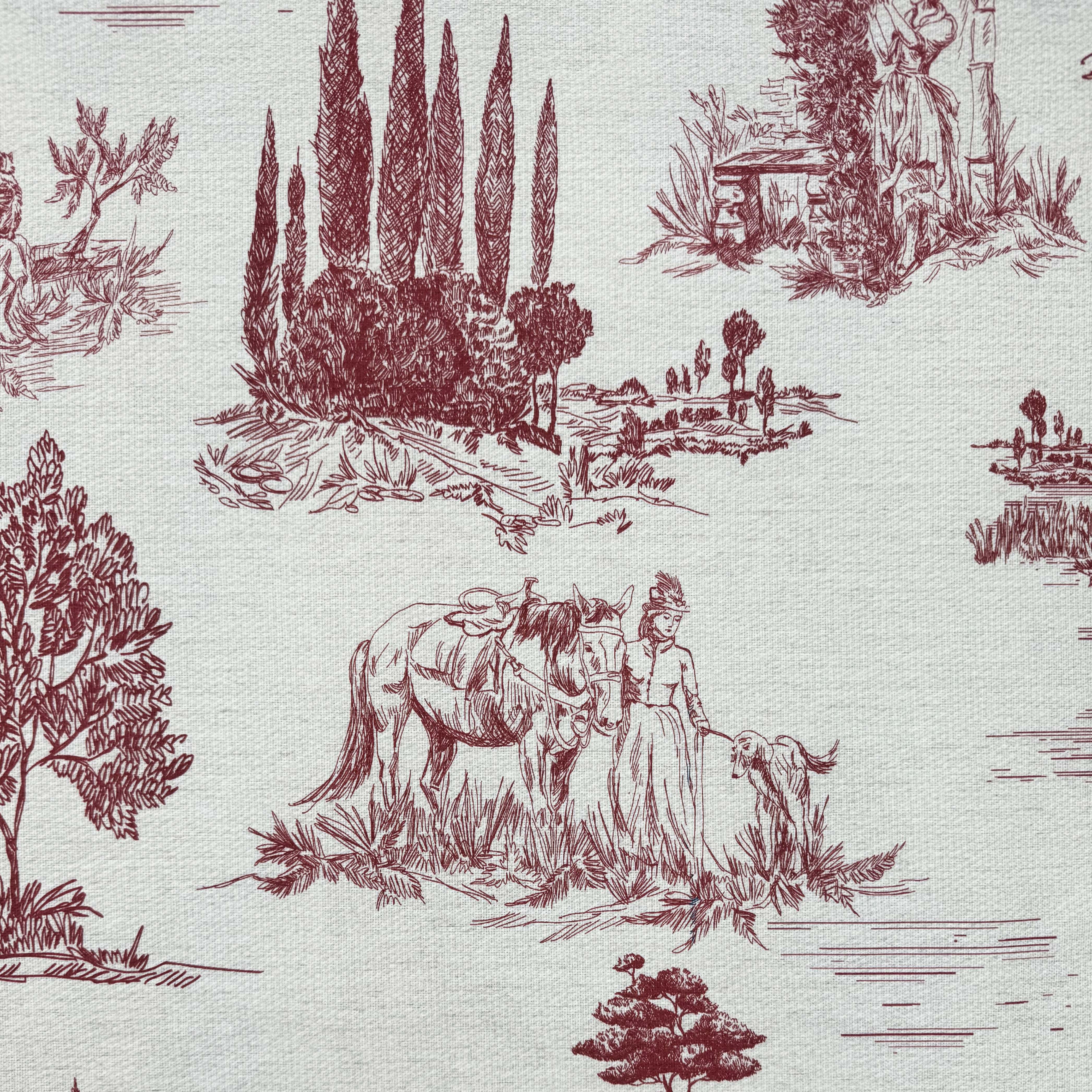 Half panama fabric printed per meter 100% cotton SILKE GREEN 3