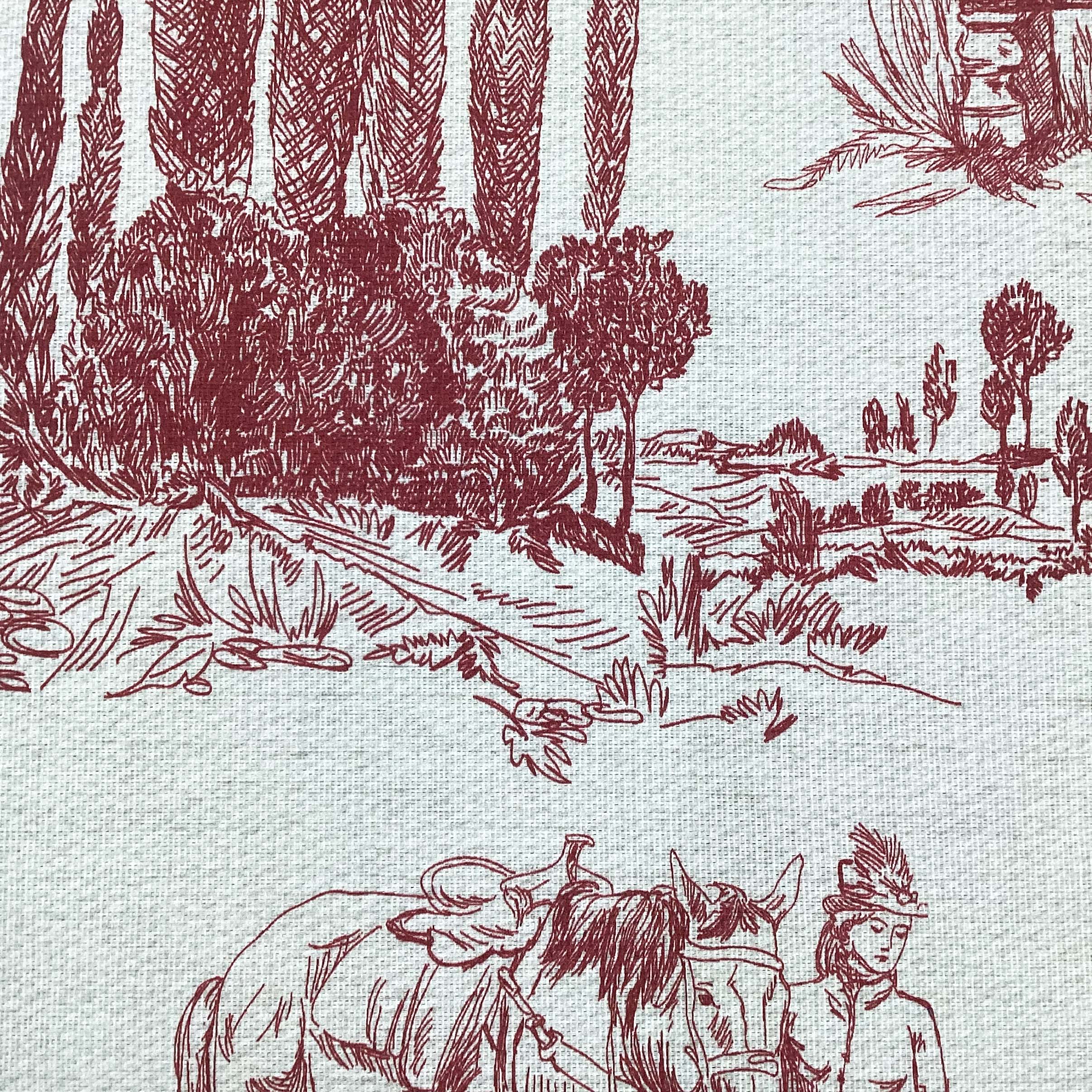 Half panama fabric printed per meter 100% cotton SILKE GREEN 3