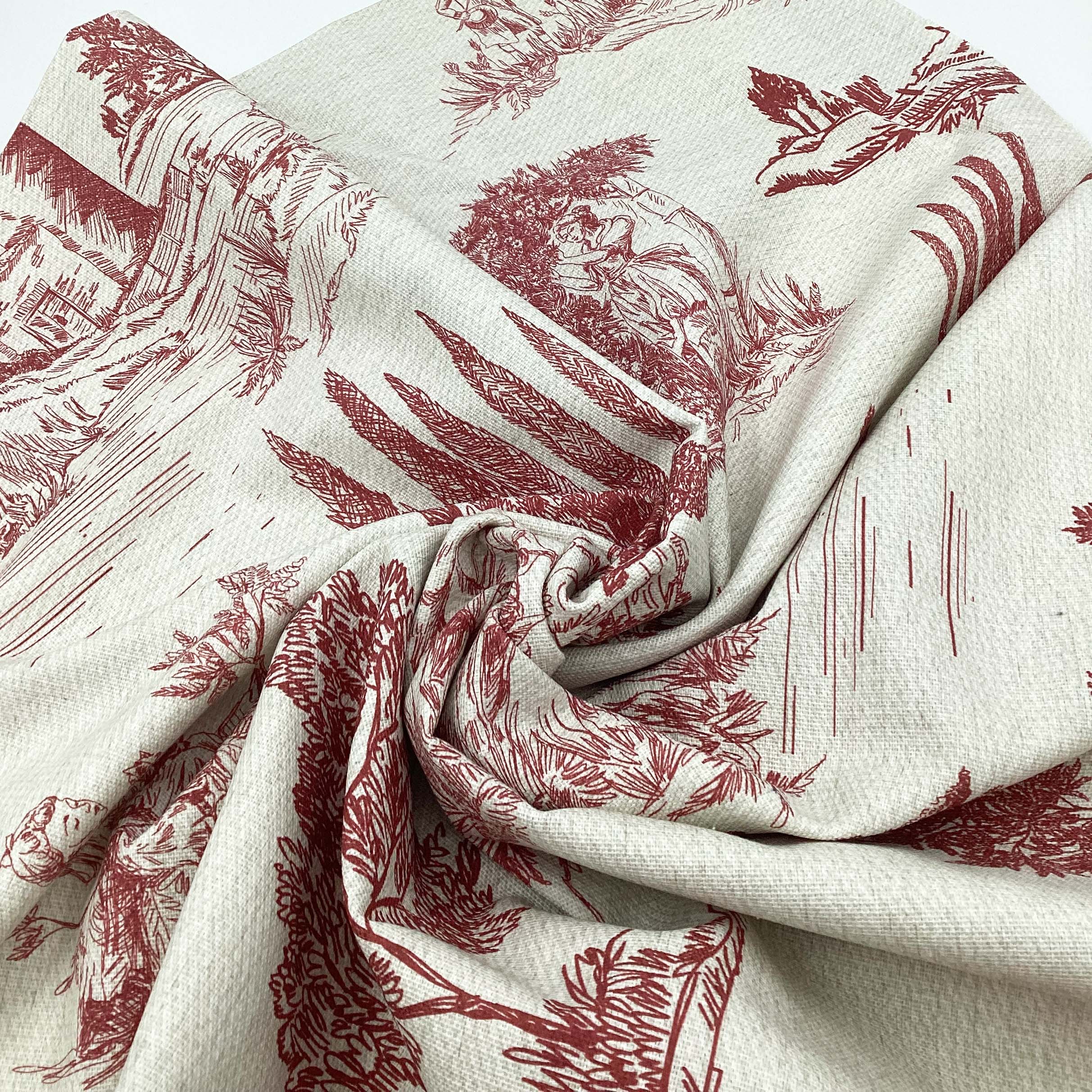 Half panama fabric printed per meter 100% cotton SILKE GREEN 3