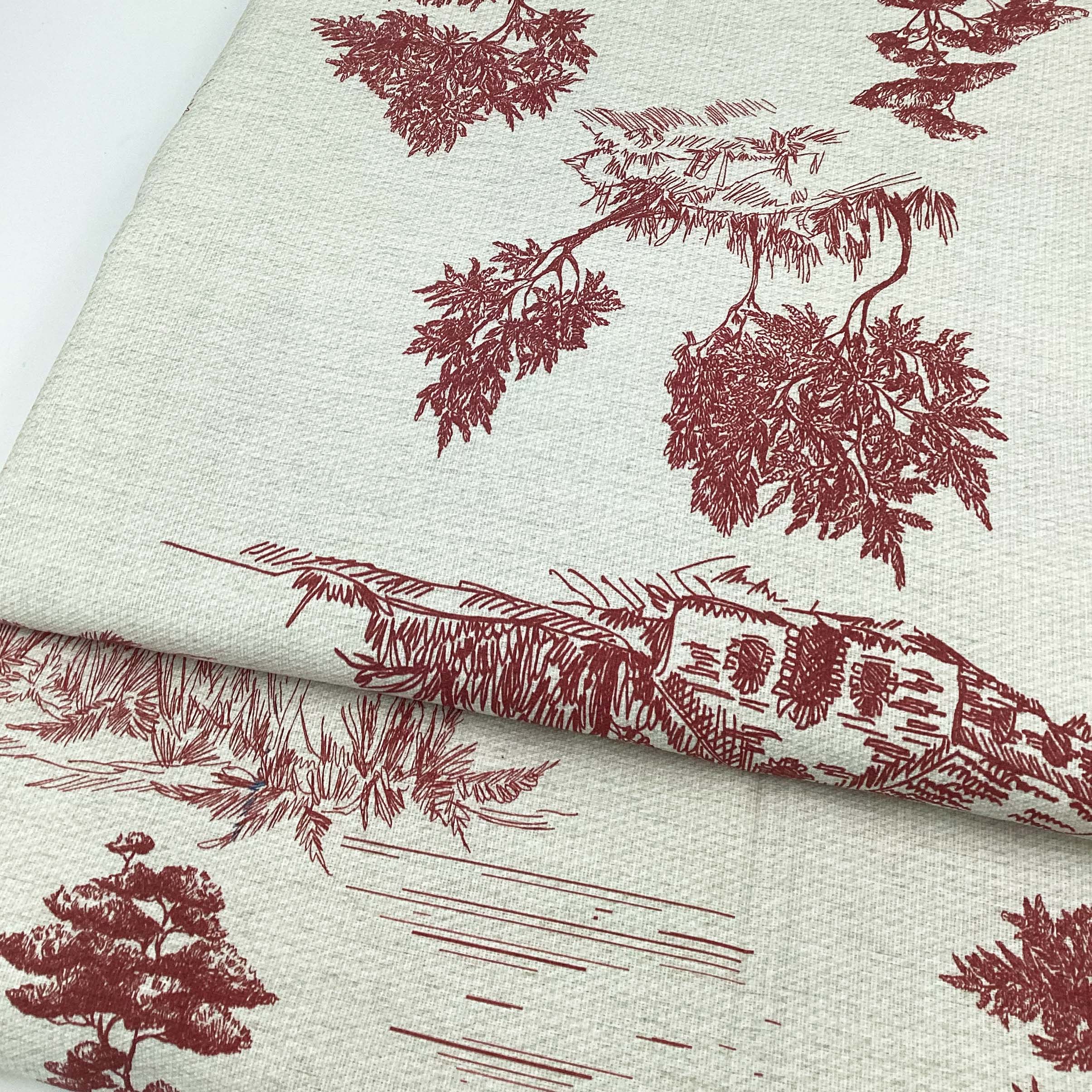 Half panama fabric printed per meter 100% cotton SILKE GREEN 3