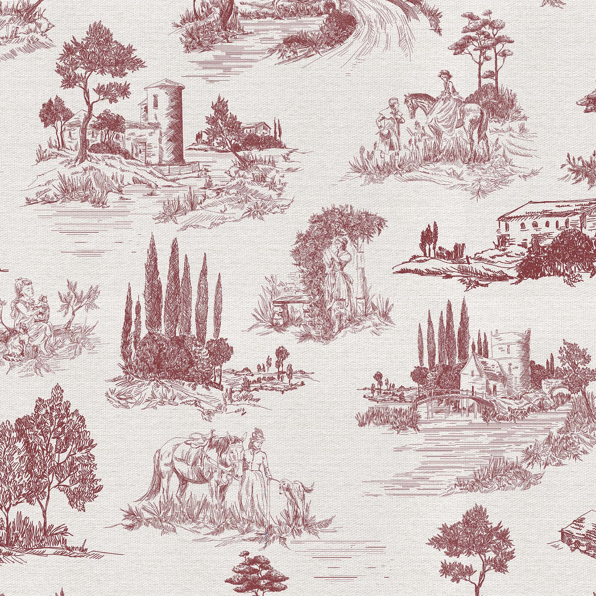 Half panama fabric printed per meter 100% cotton SILKE GREEN 3