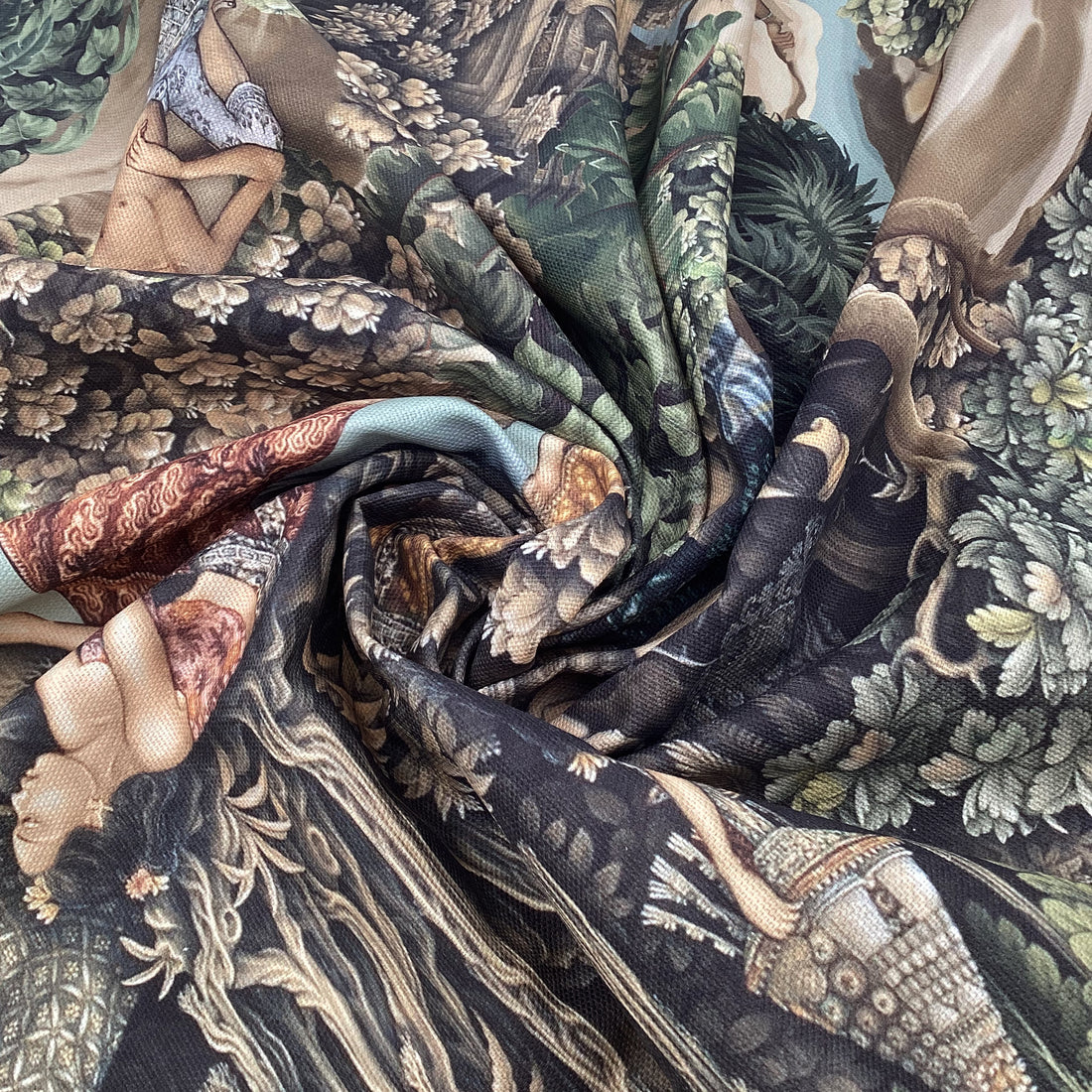 Printed half panama fabric per meter 100% cotton SUSIL 1 DARK