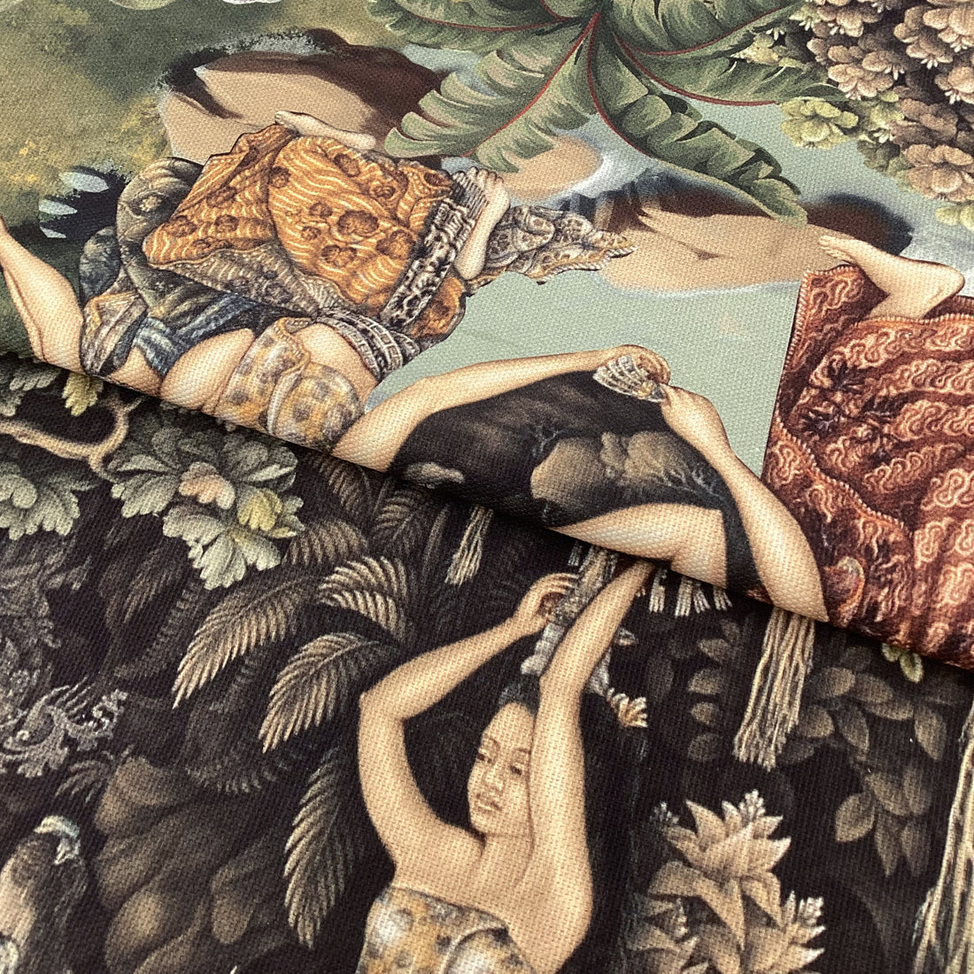 Printed half panama fabric per meter 100% cotton SUSIL 1 DARK