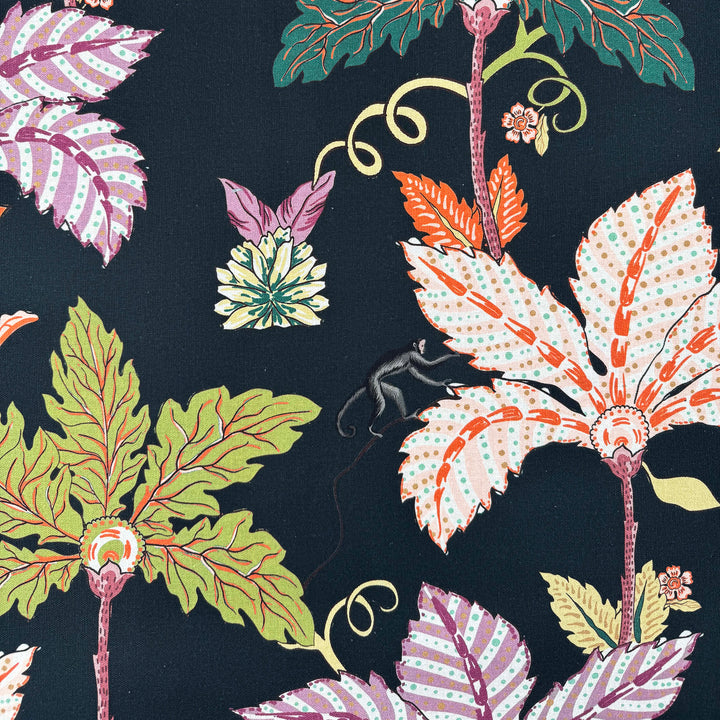 Printed half panama fabric per meter 100% cotton WINDA 1 DARK
