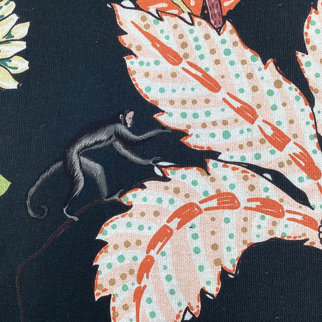 Printed half panama fabric per meter 100% cotton WINDA 1 DARK