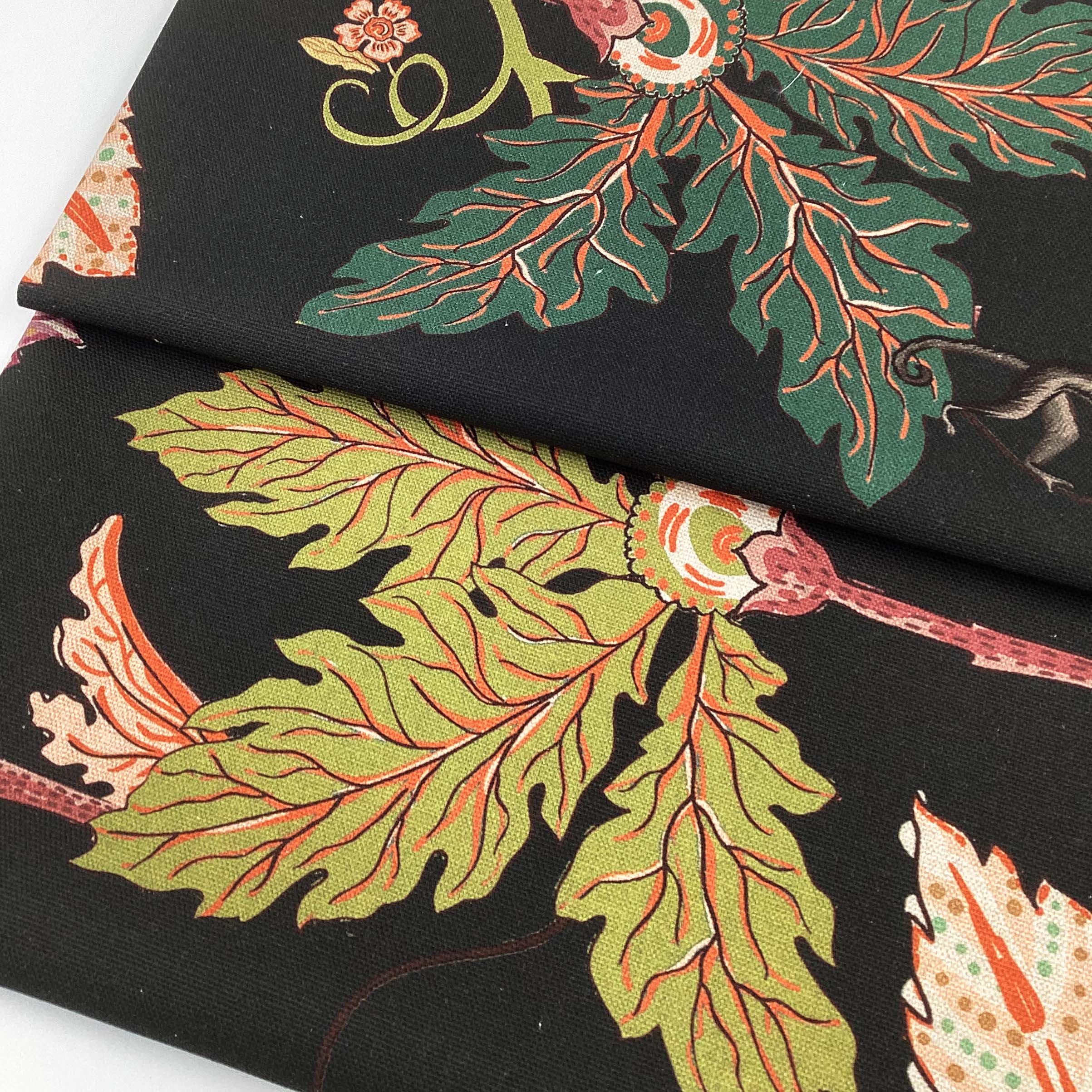 Printed half panama fabric per meter 100% cotton WINDA 1 DARK
