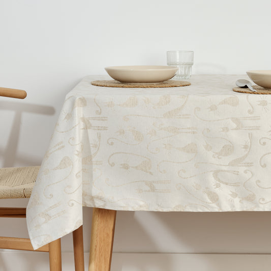 Acacia 2342 Linen jacquard stain-resistant tablecloth