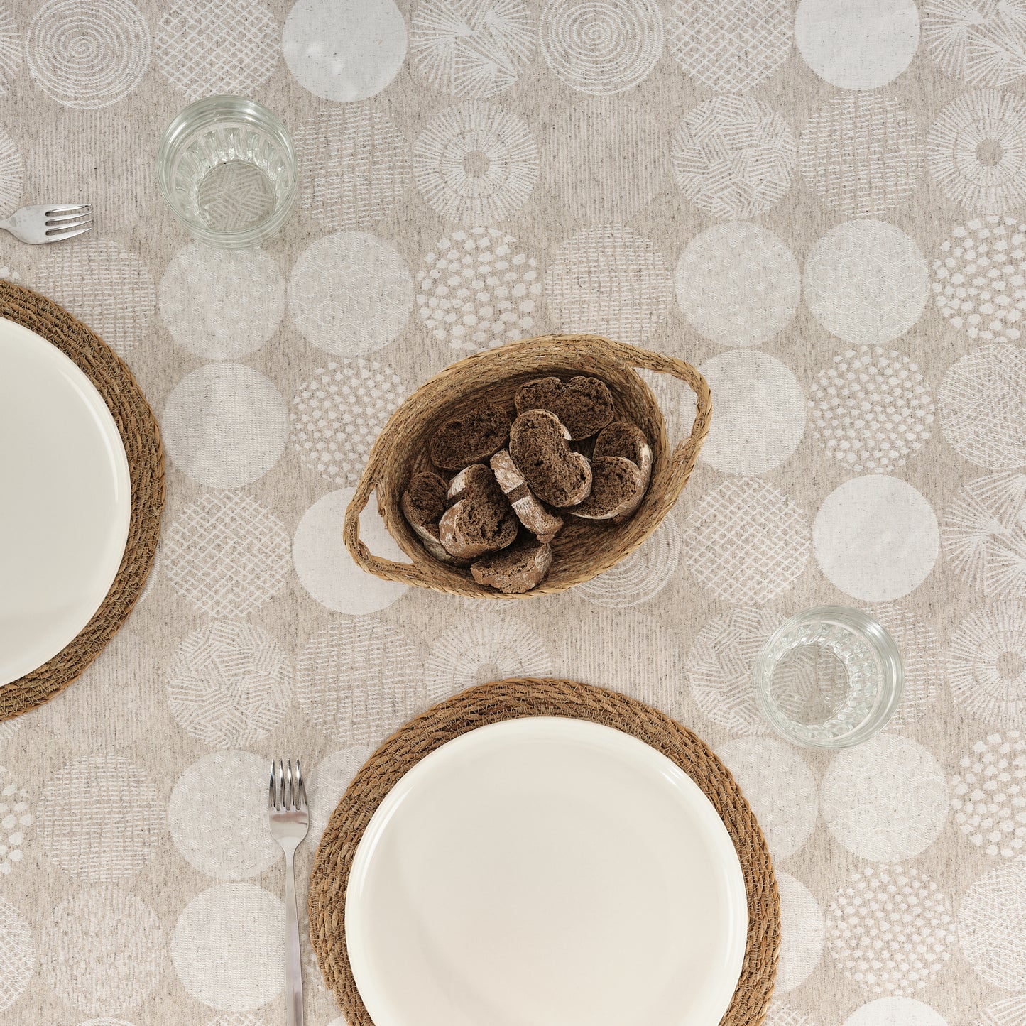 Acacia 3115 Linen jacquard stain-resistant tablecloth