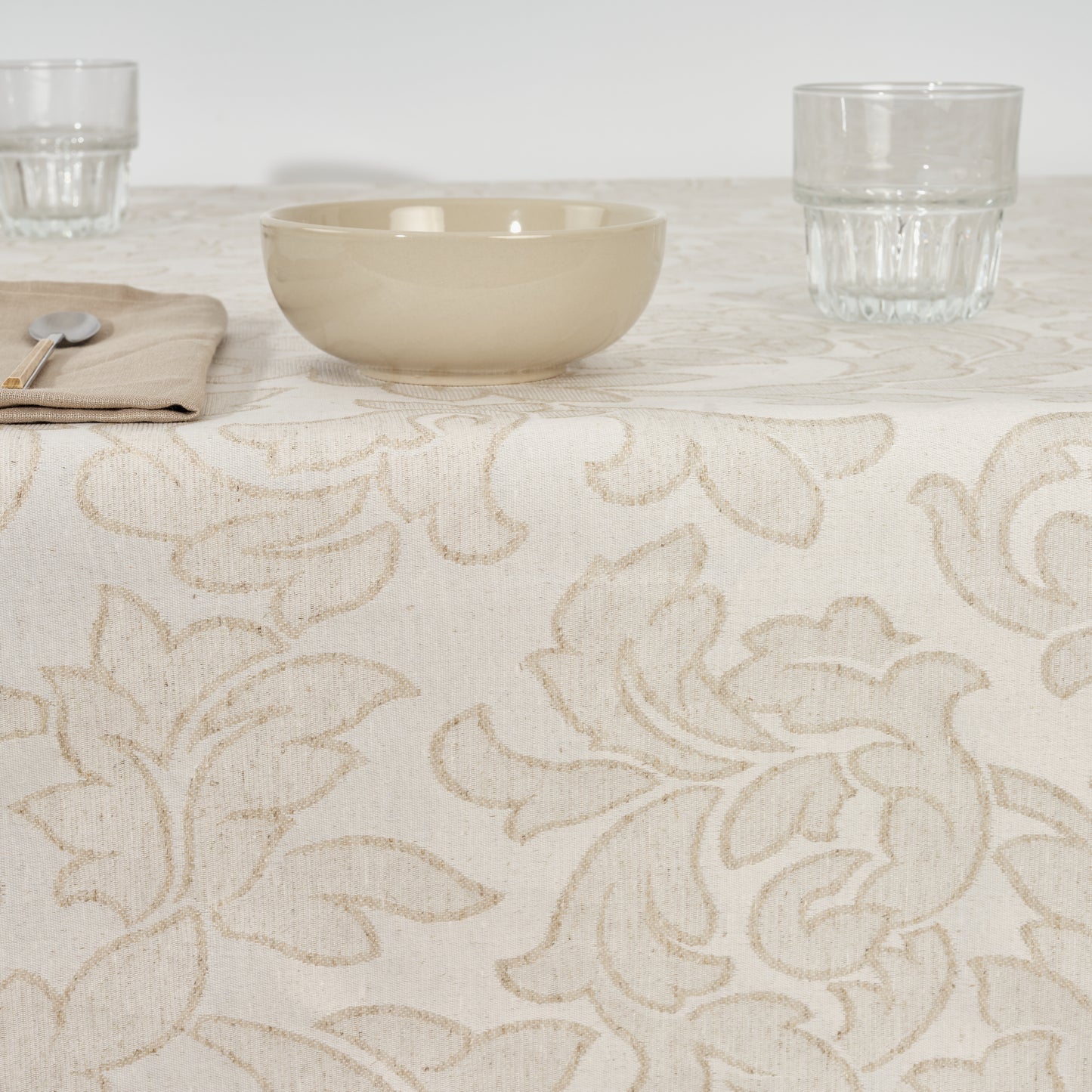 Mantel antimanchas jacquard Acacia 3233 Lino