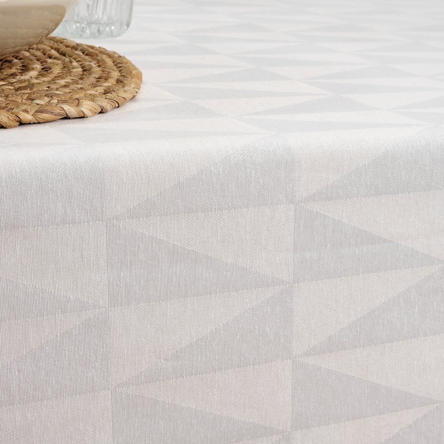 Alamo 3780 White Jacquard Stain-Resistant Tablecloth