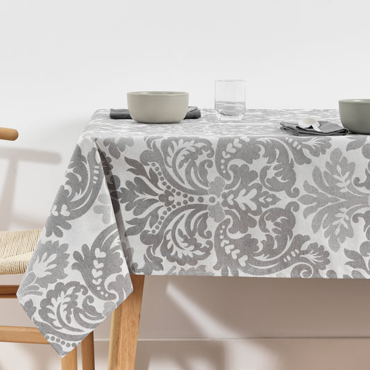 Alamo jacquard stain-resistant tablecloth 4033 Pearl Gray