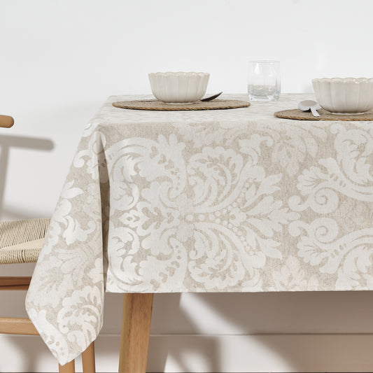 Alamo 4033 Linen jacquard stain-resistant tablecloth