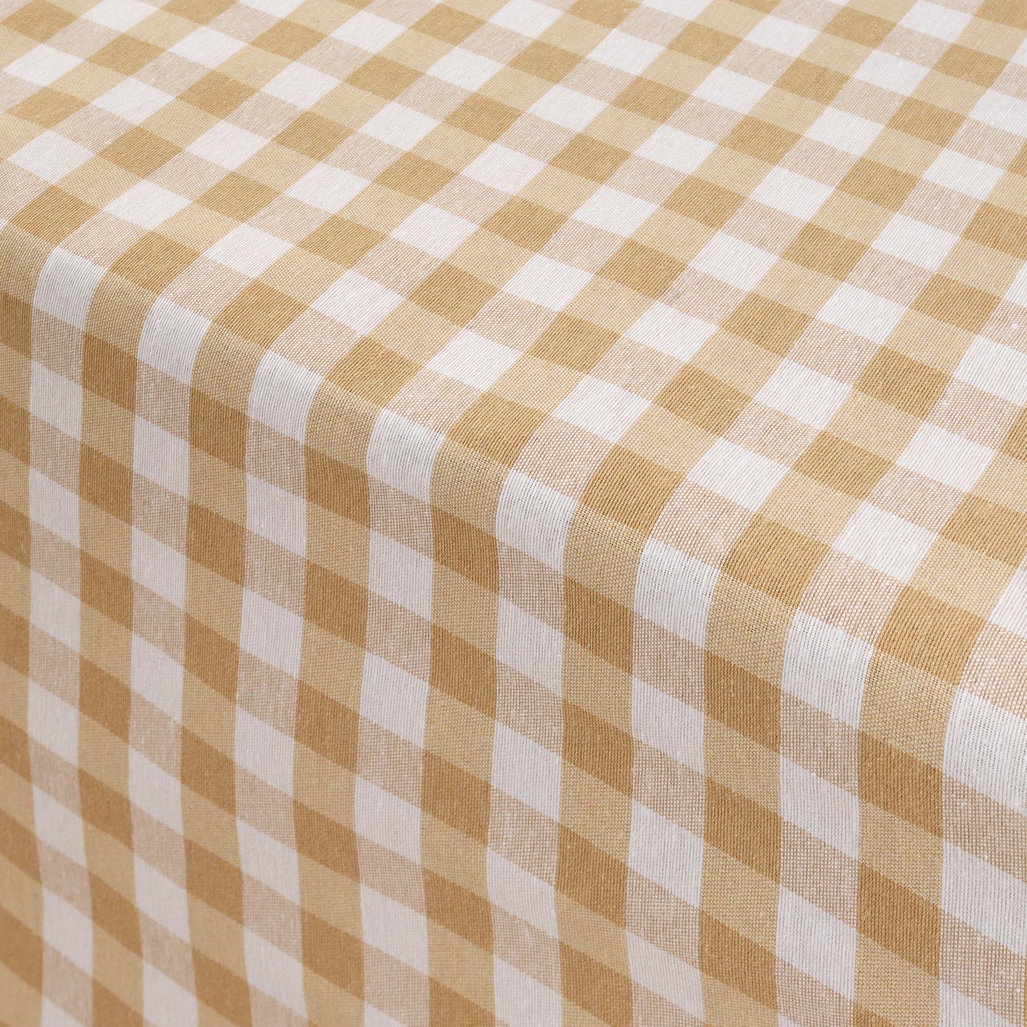 Vichy waterproof stain-resistant tablecloth Beige fabric touch