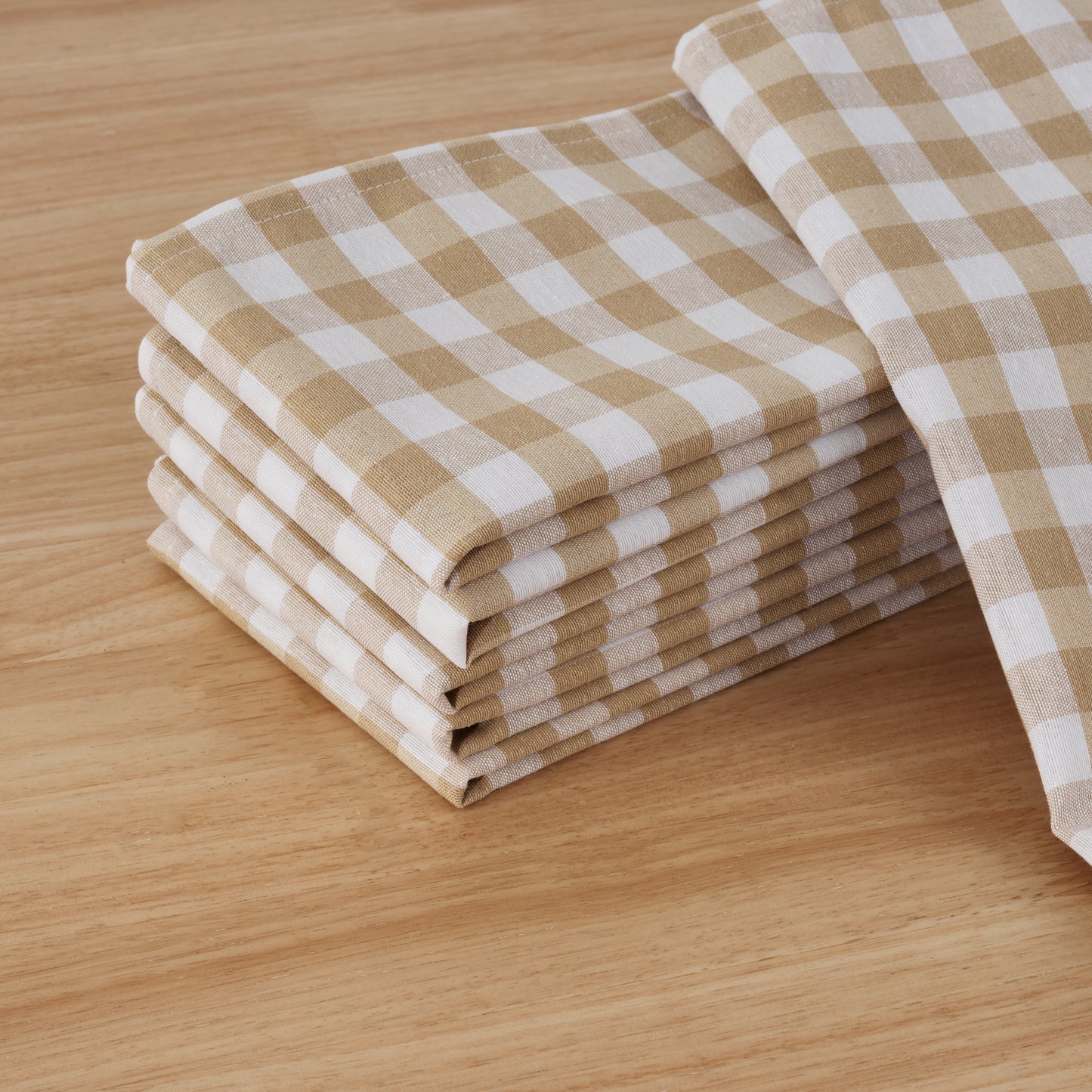 Pack 6 unidades servilletas Vichy Beige - 45x45 cm