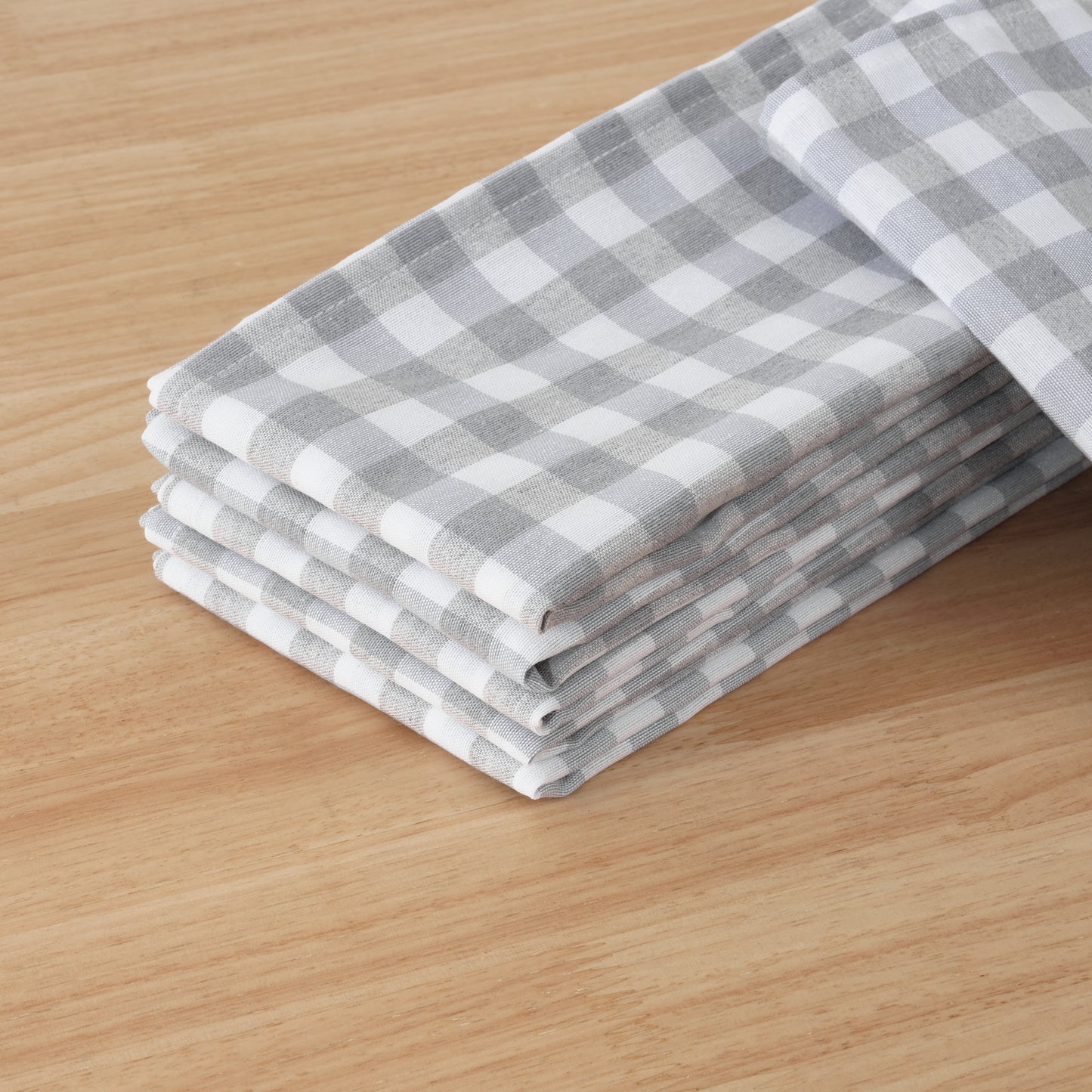 Pack 6 unidades servilletas Vichy Gris Claro - 45x45 cm