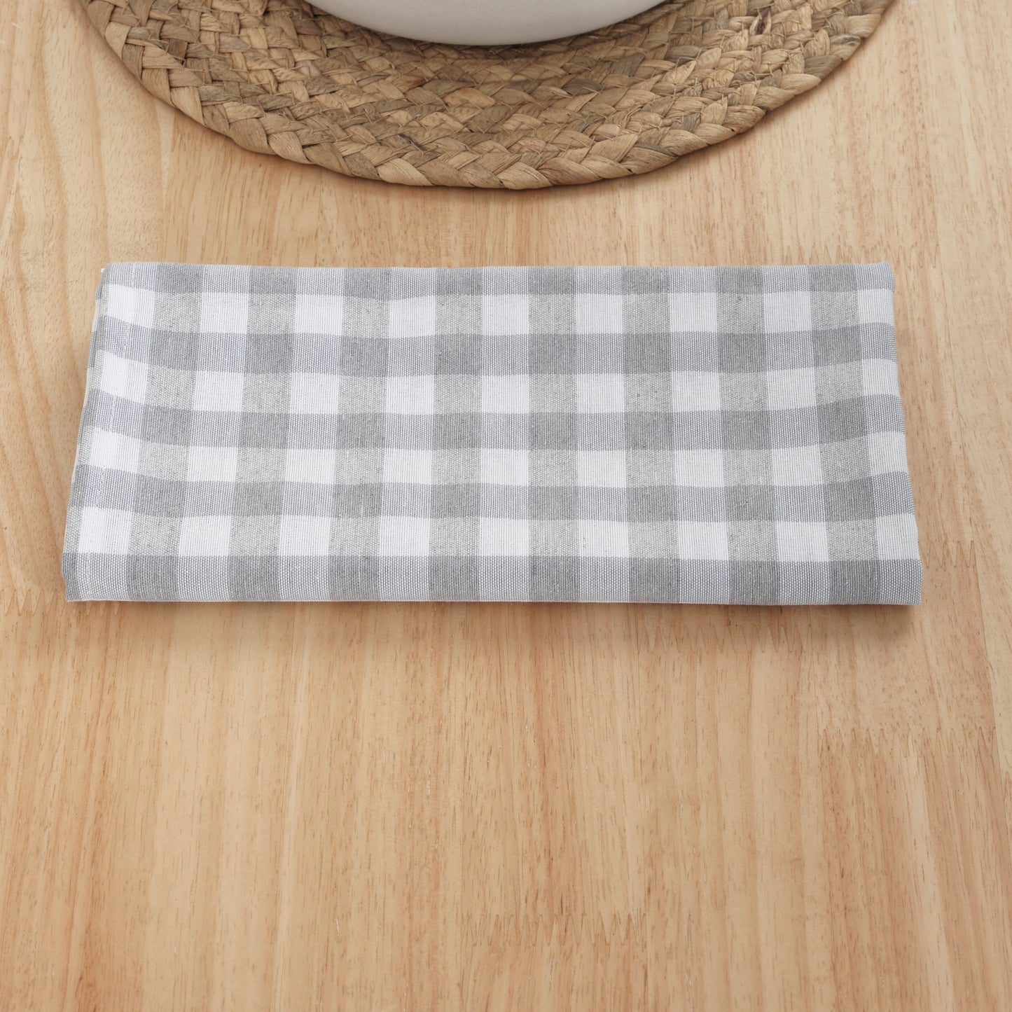 Pack 6 unidades servilletas Vichy Gris Claro - 45x45 cm